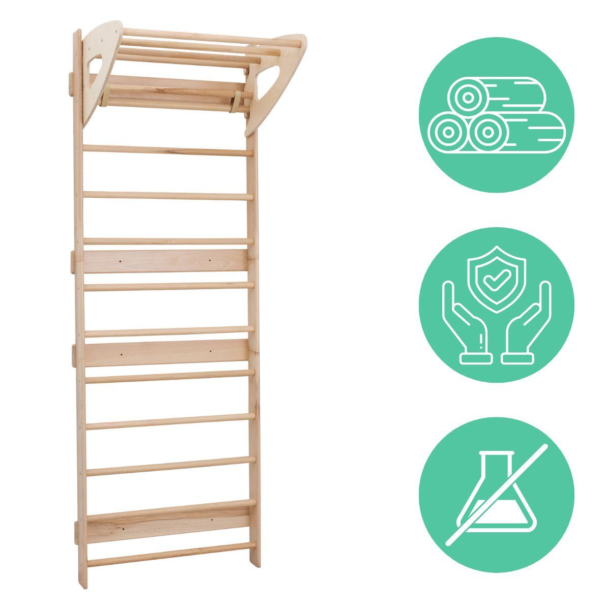 Unisex espalier de gymnastique intérieur en bois barre de traction Light XL 3/5