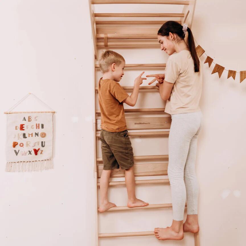 Unisex espalier de gymnastique intérieur en bois barre de traction Light XL 2/5