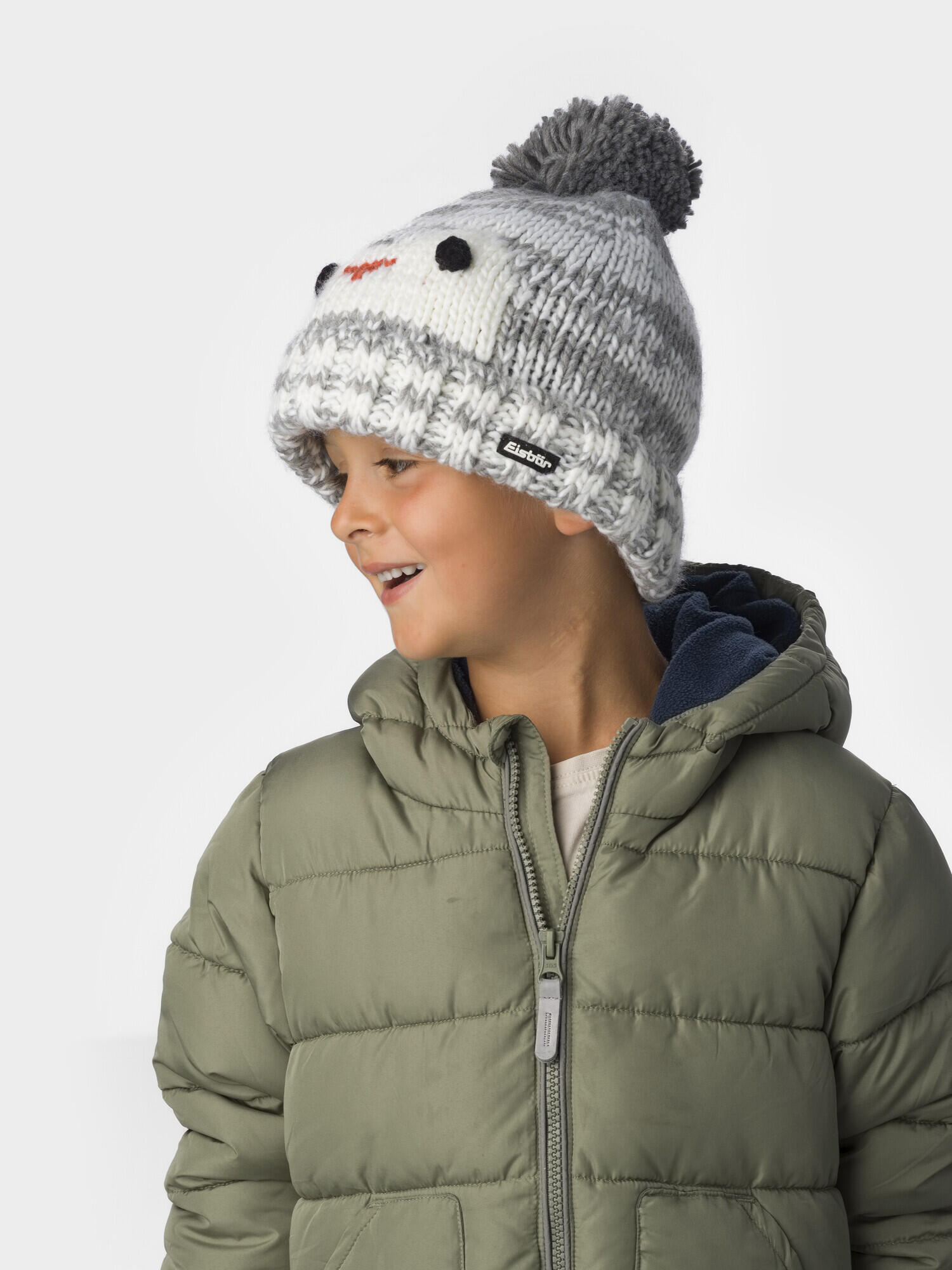 Mütze Rico Bommelmütze Kinder Wintermütze Fleece Pompon warm 3/3
