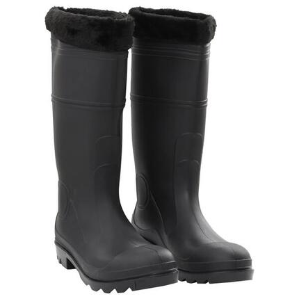 Bottes de pluie VidaXL avec chaussettes amovibles taille 45 PVC noir
