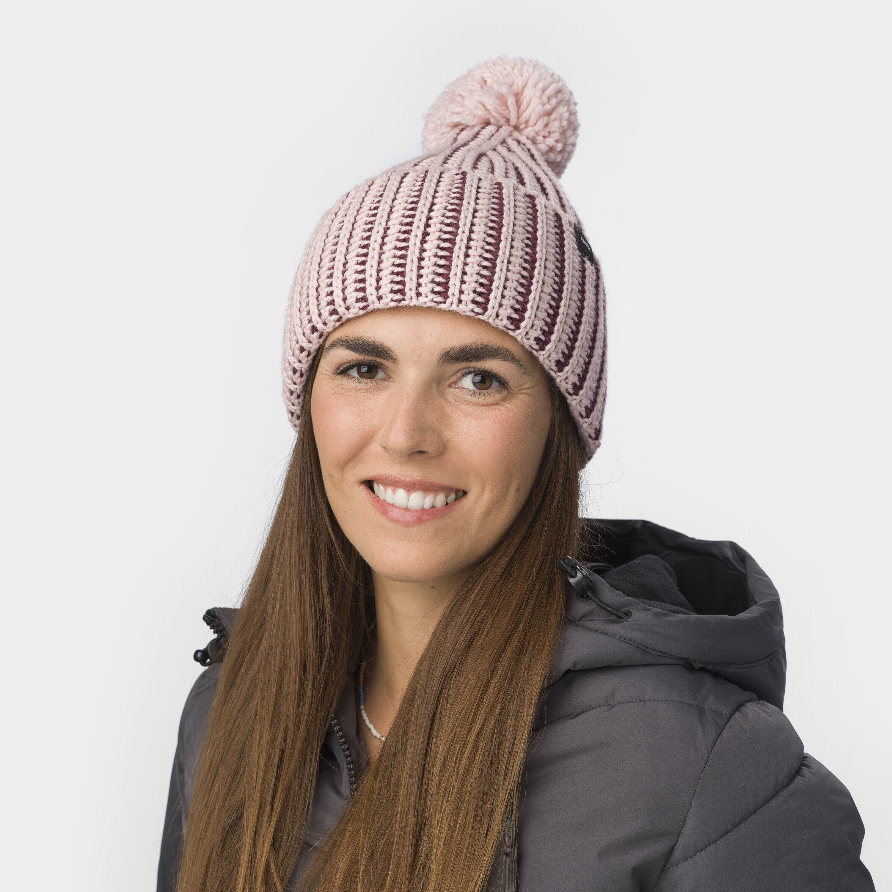 Mütze Ronda Bommelmütze Herren Damen Wintermütze Fleece Pompon warm Merino 3/4