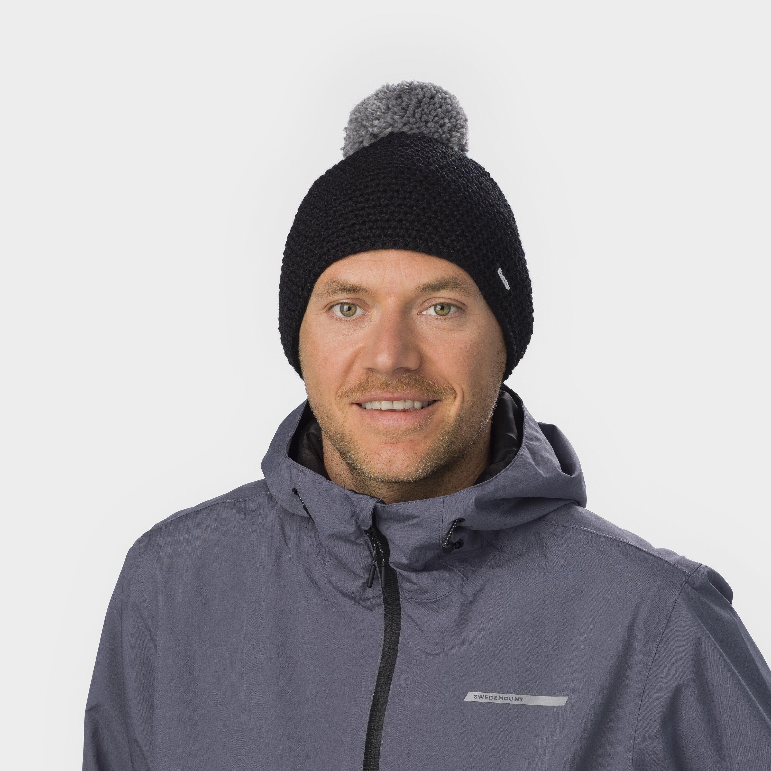 Gorro Jamie com pompom, em lã merino com forro polar quente para homem e mulher 5/6