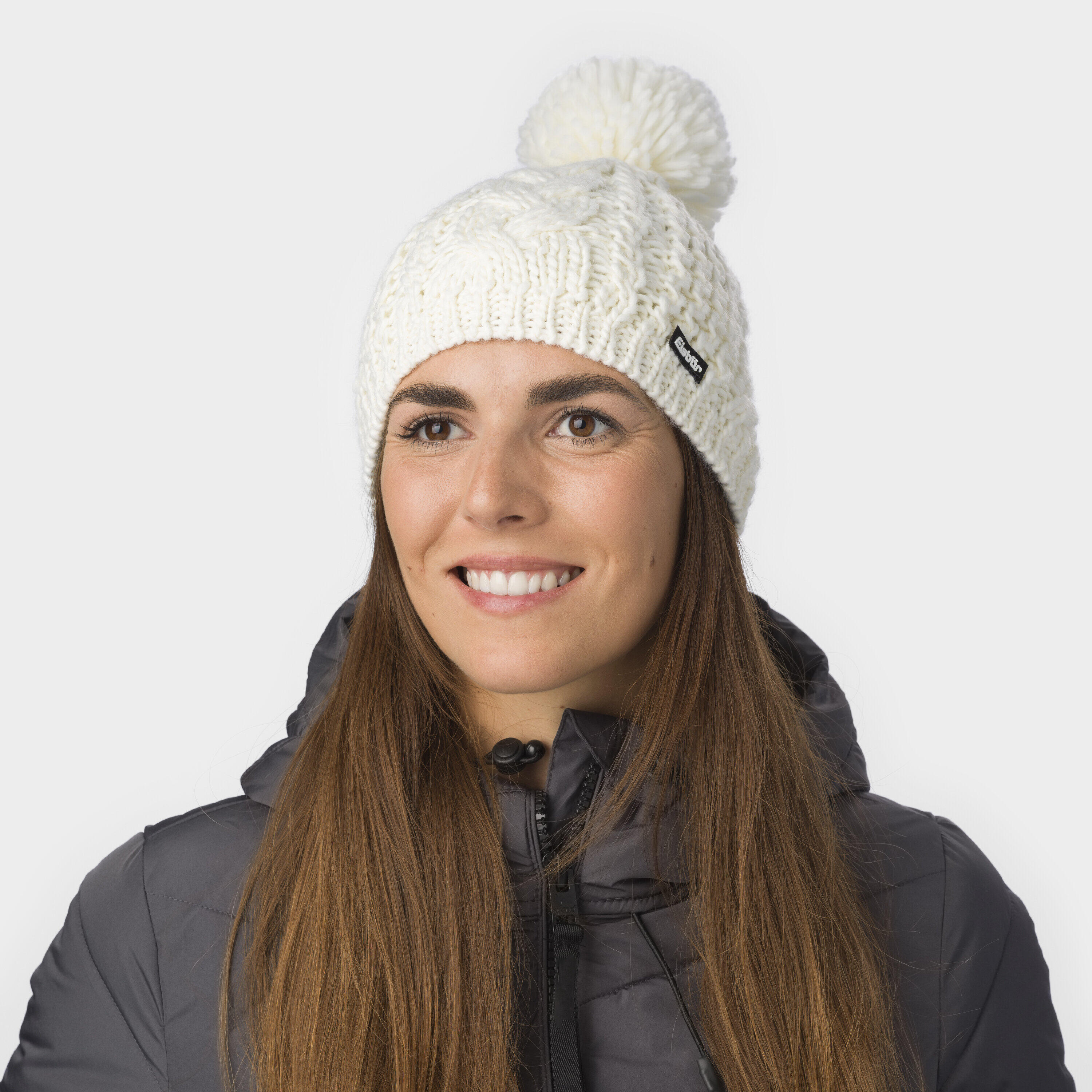 Bonnet Afra bonnet à pompon femme bonnet d'hiver polaire pompon chaud Merino 3/4