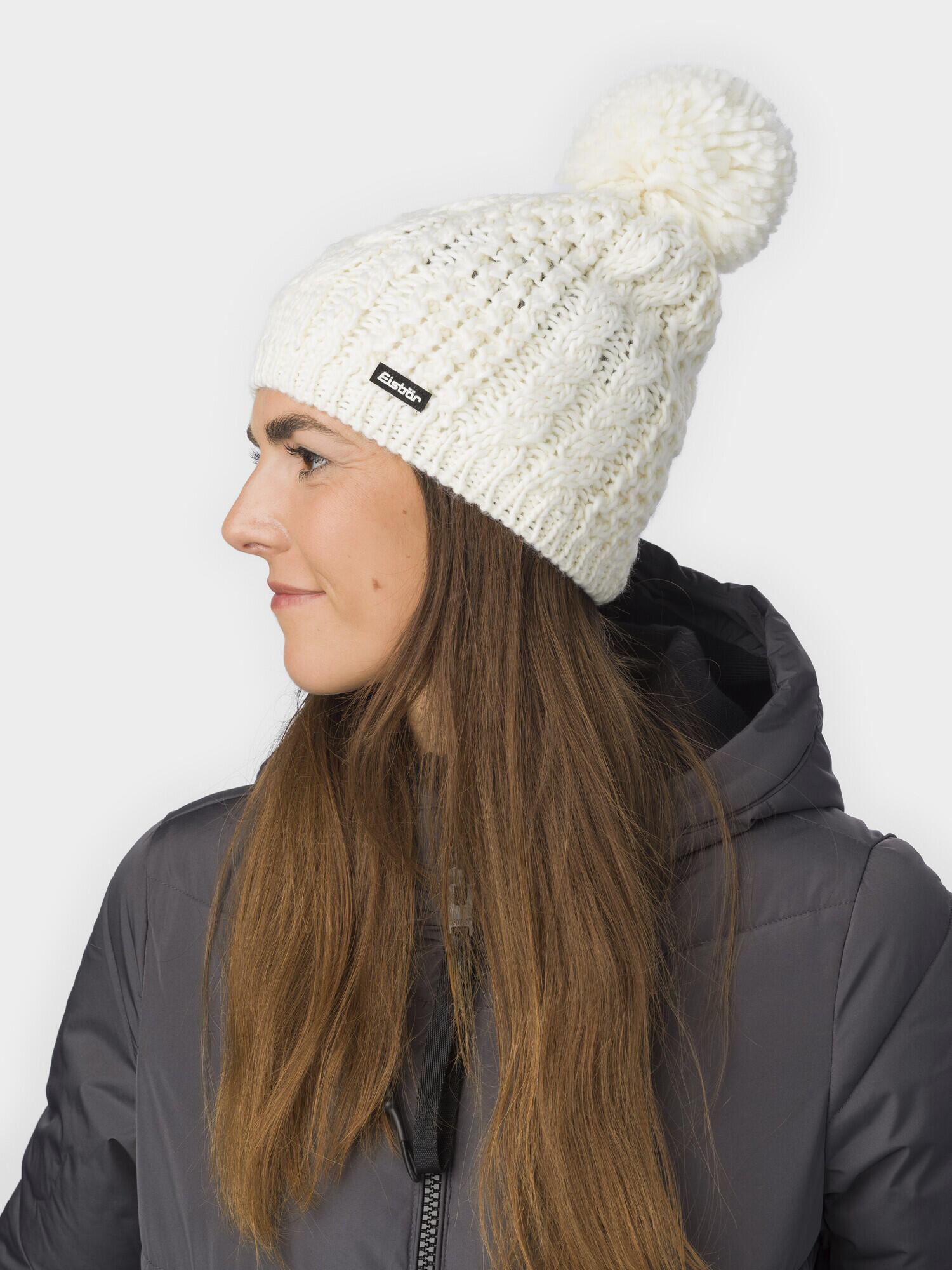 Bonnet Afra bonnet à pompon femme bonnet d'hiver polaire pompon chaud Merino 4/4