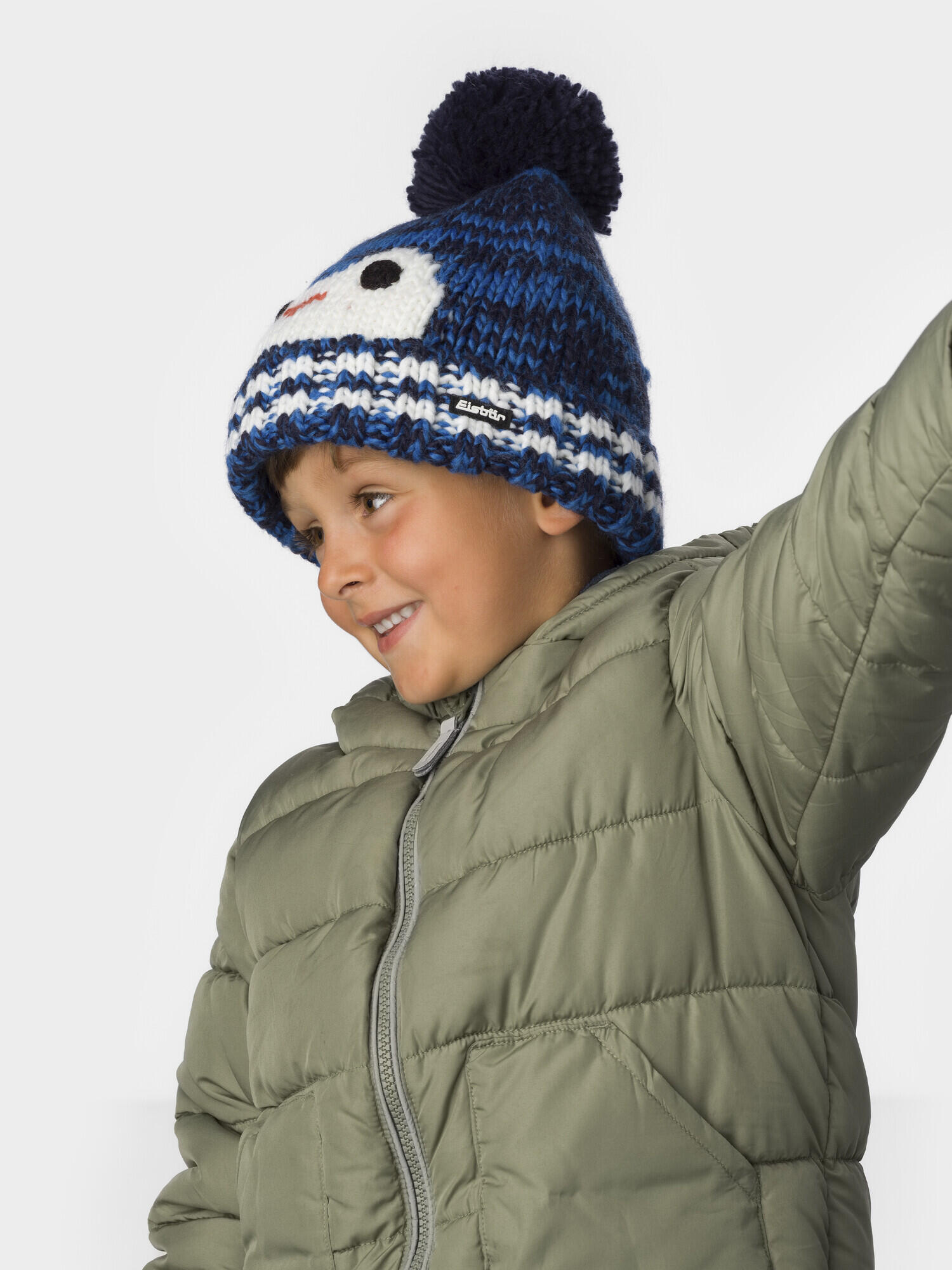 Mütze Rico Bommelmütze Kinder Wintermütze Fleece Pompon warm 3/3