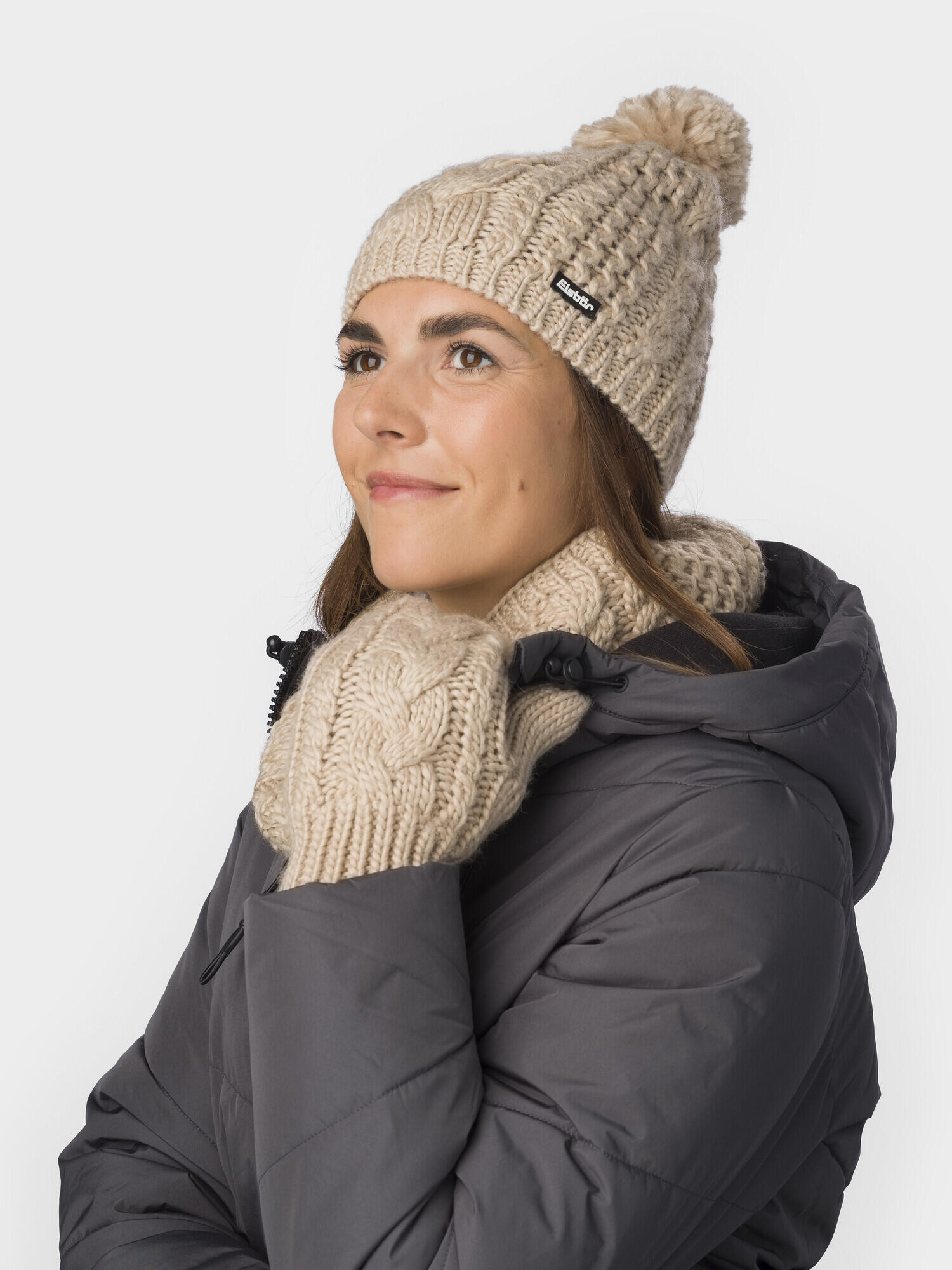 Bonnet Afra bonnet à pompon femme bonnet d'hiver polaire pompon chaud Merino 3/3