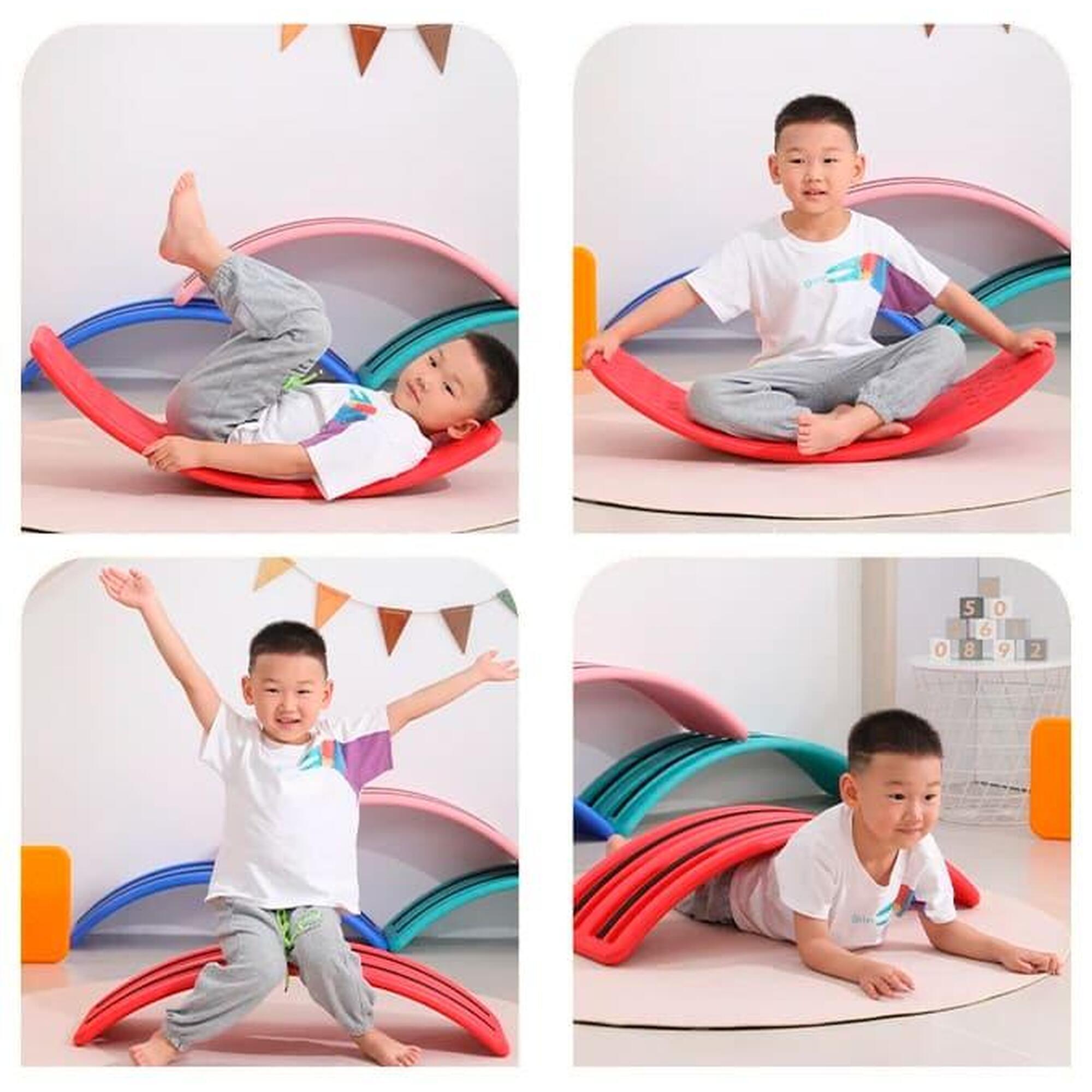 Copii Fitness Placă de Echilibru cu Labirint cu Bilă Wobble Roșu