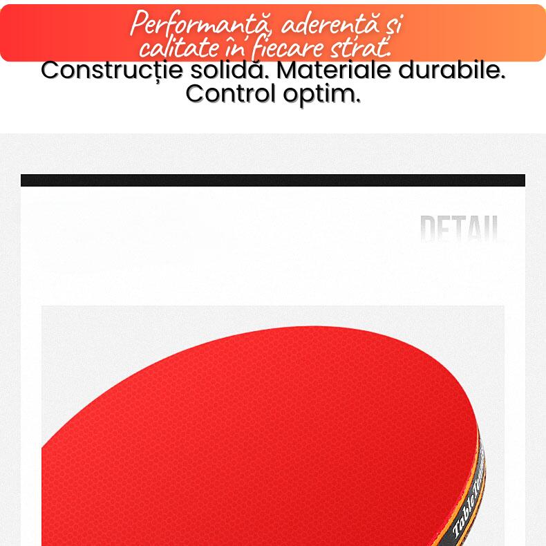 Set 2 Palete Tenis de Masa A11, Maner Lung, 7 Straturi Lemn, Fete Aderent, + 3