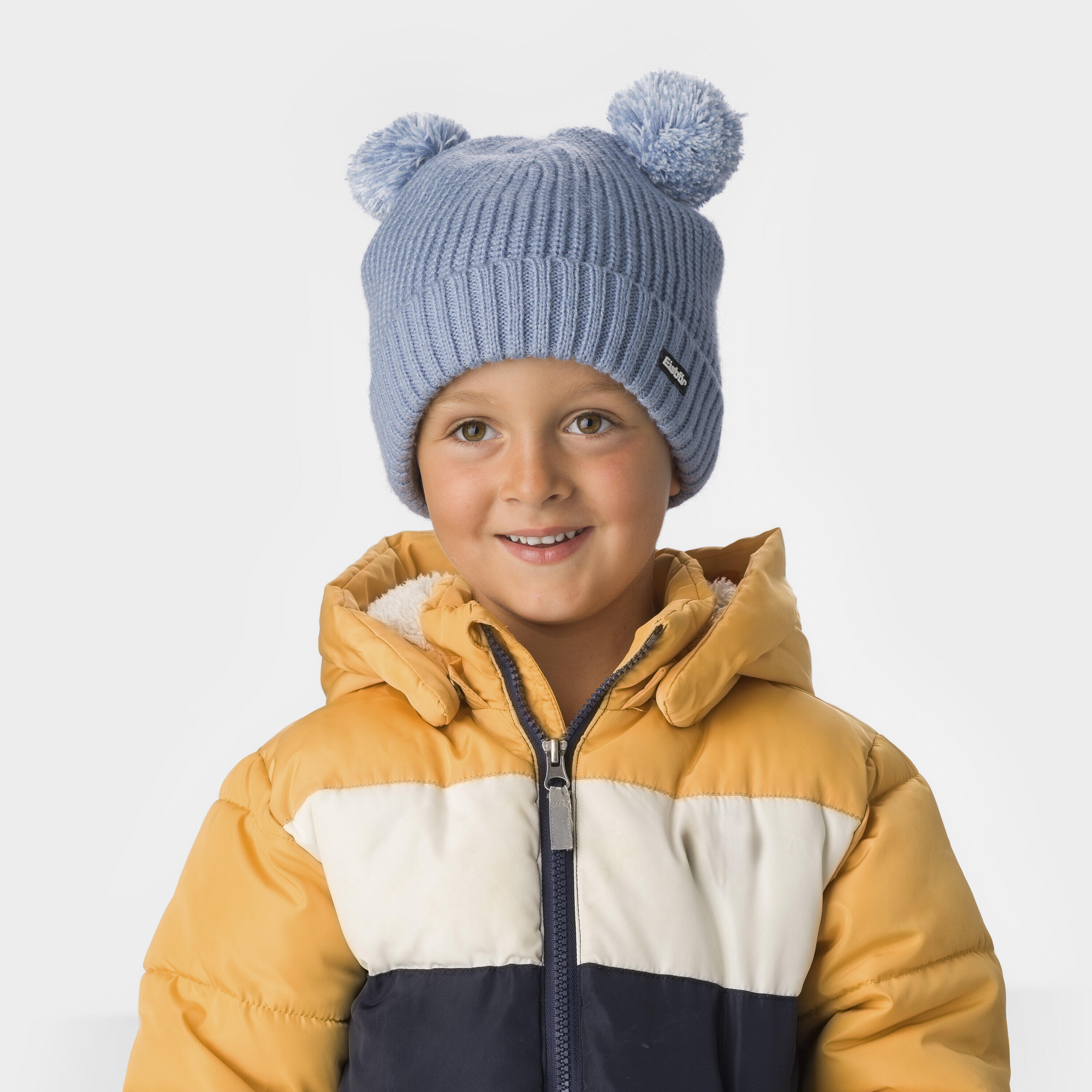 Gorro Ponti infantil con pompón, de invierno, forro polar y cálido 2/3
