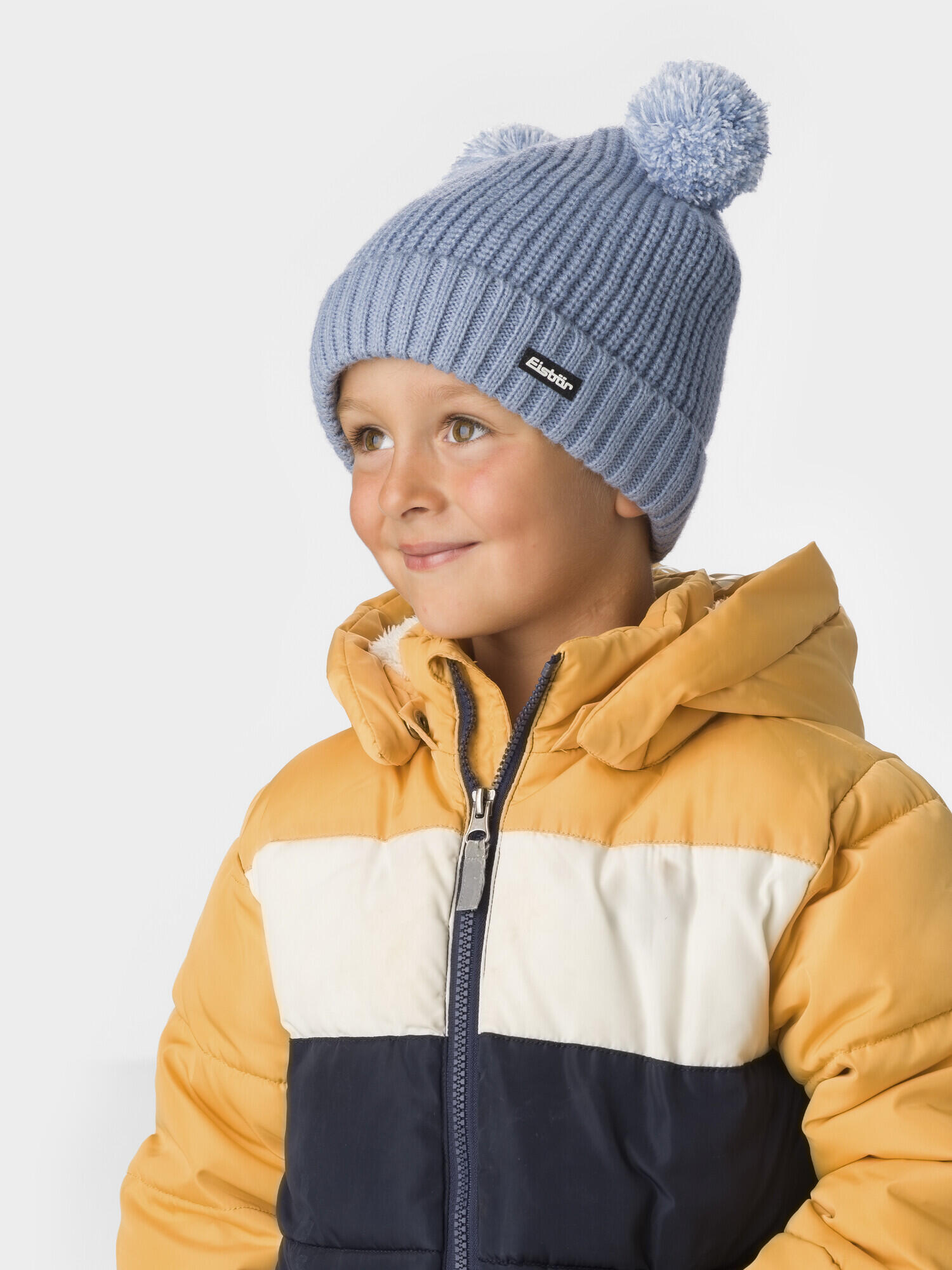 Gorro Ponti infantil con pompón, de invierno, forro polar y cálido 3/3