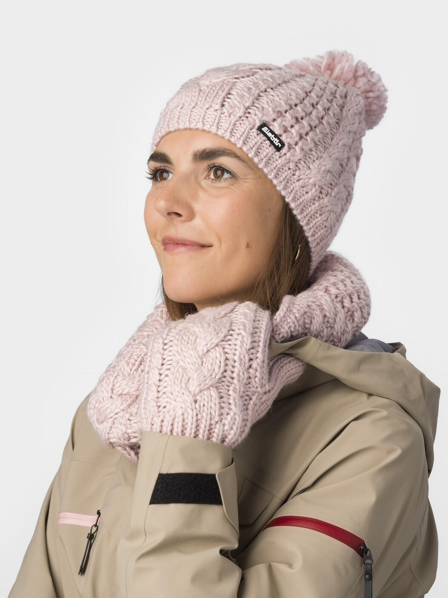 Mütze Afra Bommelmütze Damen Wintermütze Fleece Pompon warm Merino 4/4