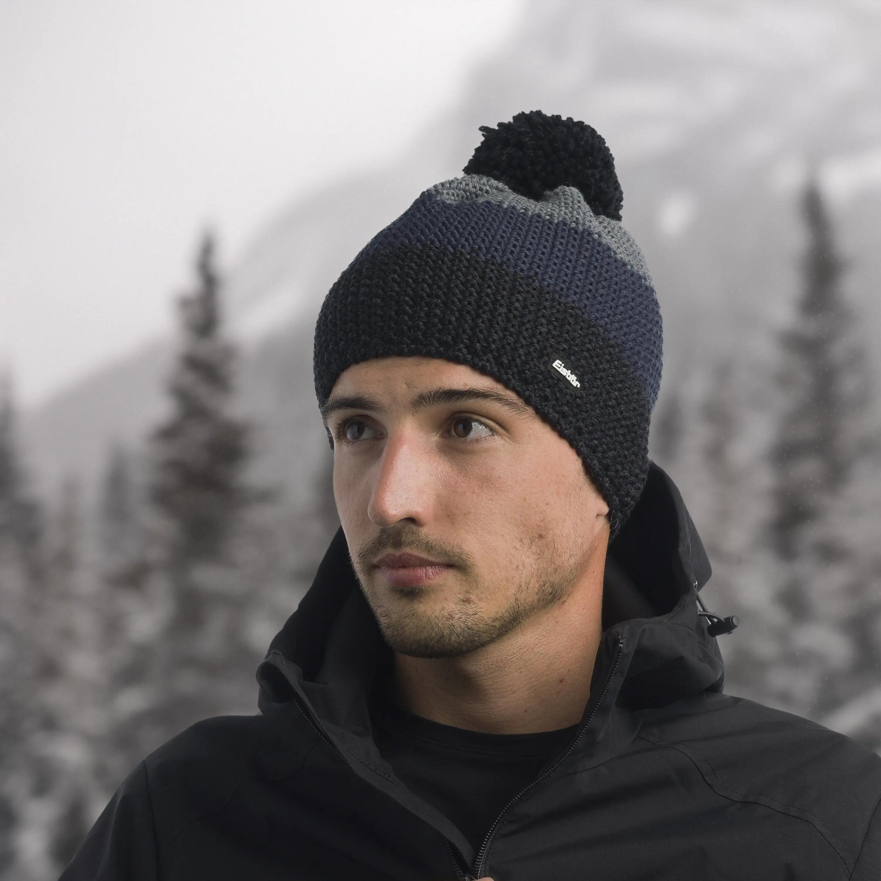 Eisbär Star Pompon MÜ Bommelmütze für Herren und Damen aus 50% Merinowolle 4/4