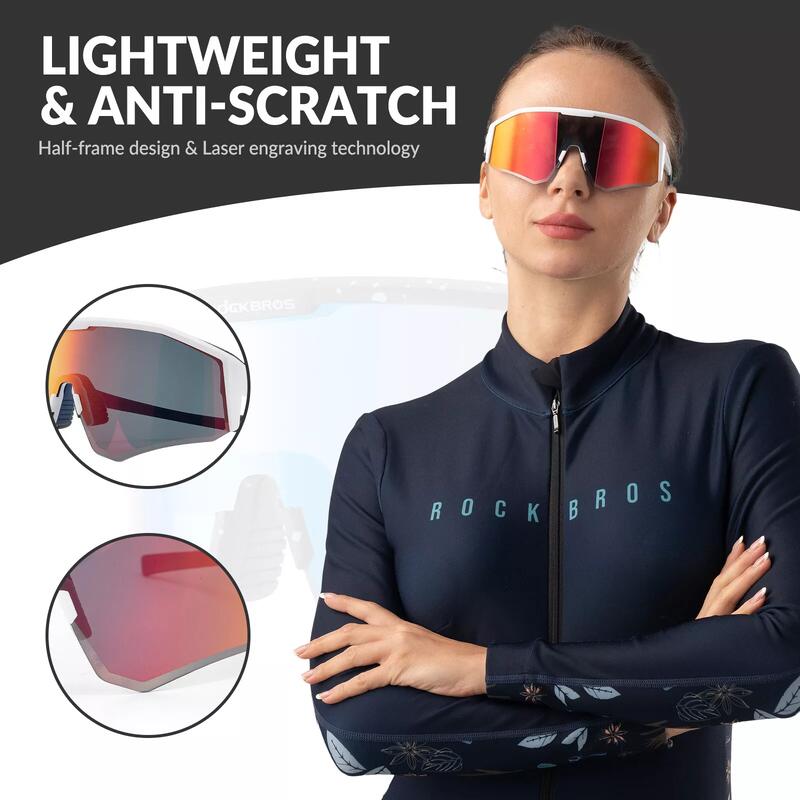 Ochelari sport ROCKBROS, rezistenți la vânt, polarizați pentru ciclism.