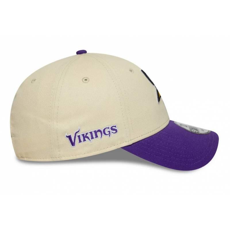 Casquette NFL Minnesota Vikings New Era Wordmark 9FORTY Crème 3/4