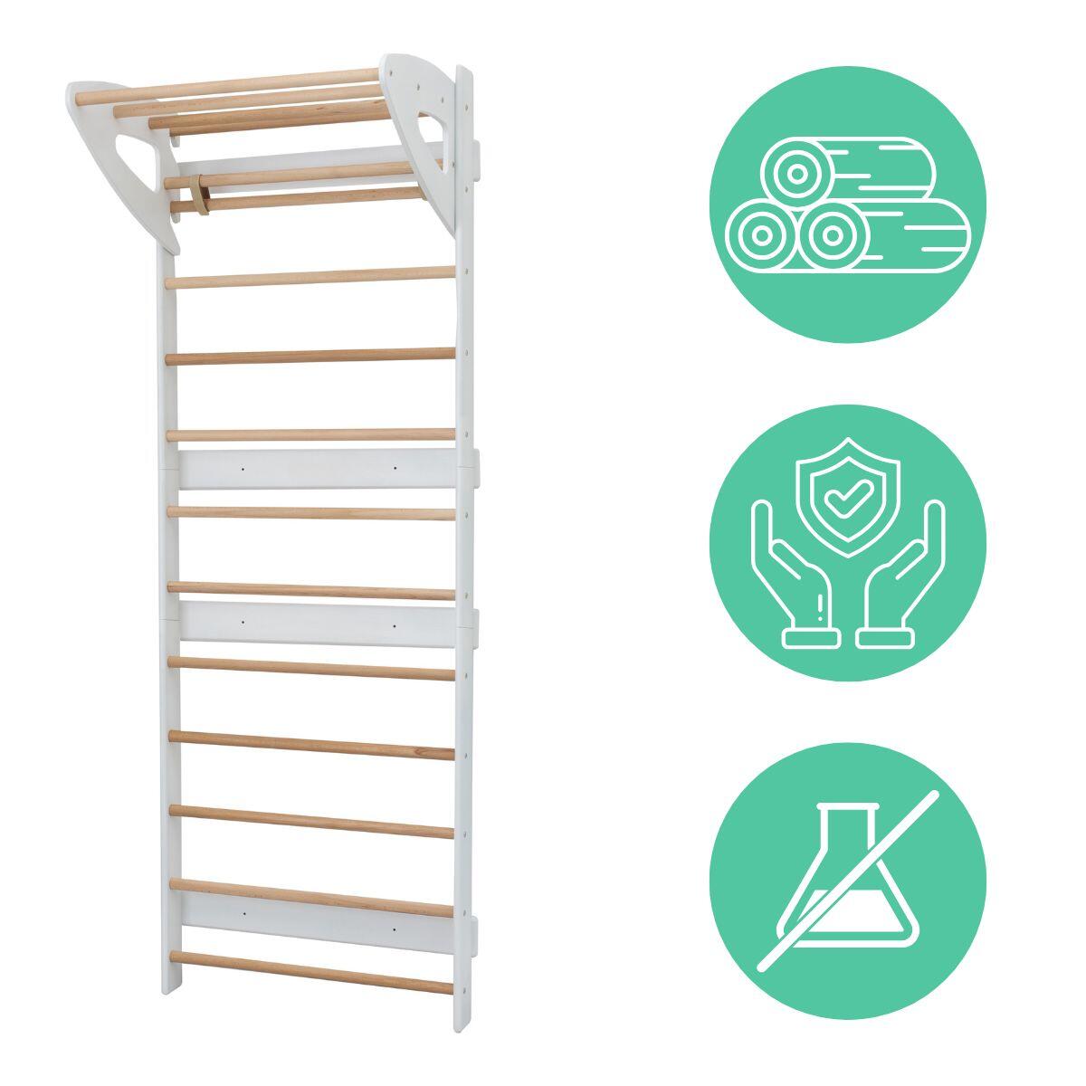Échelle de gymnastique Light XL - bois blanc 4/5