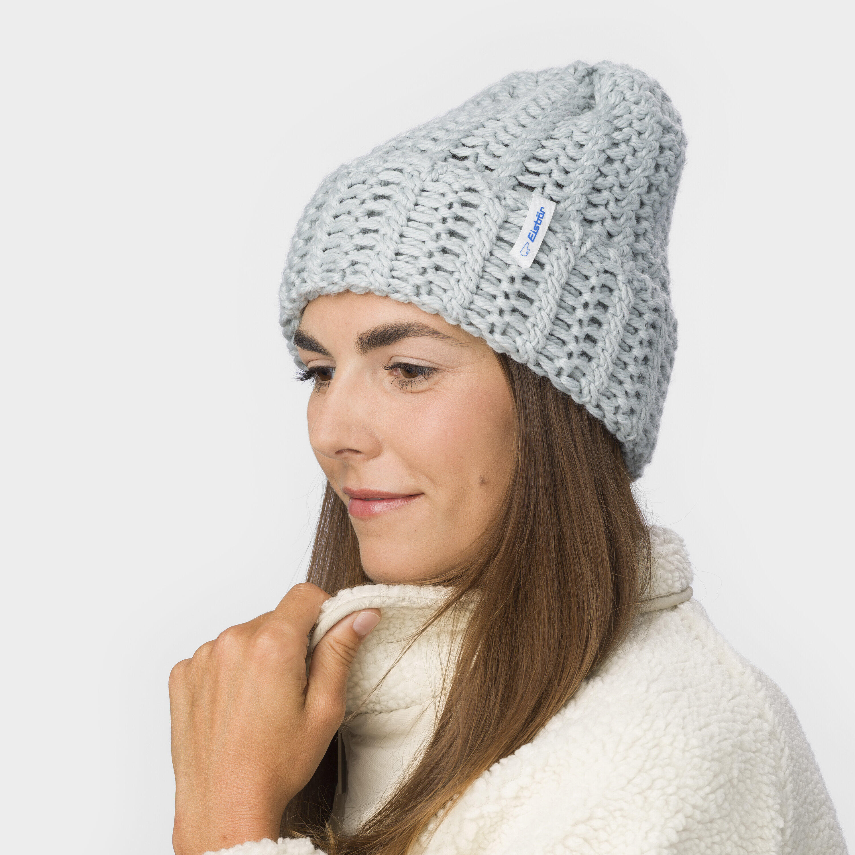 Mütze Selda Strickmütze Damen Haube weich bequem Merino 2/3