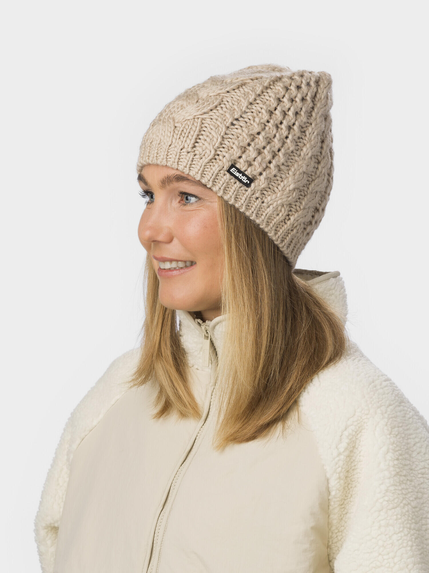 Gorro Afra gorro de invierno para mujer capucha de forro polar cálido Merino 3/4