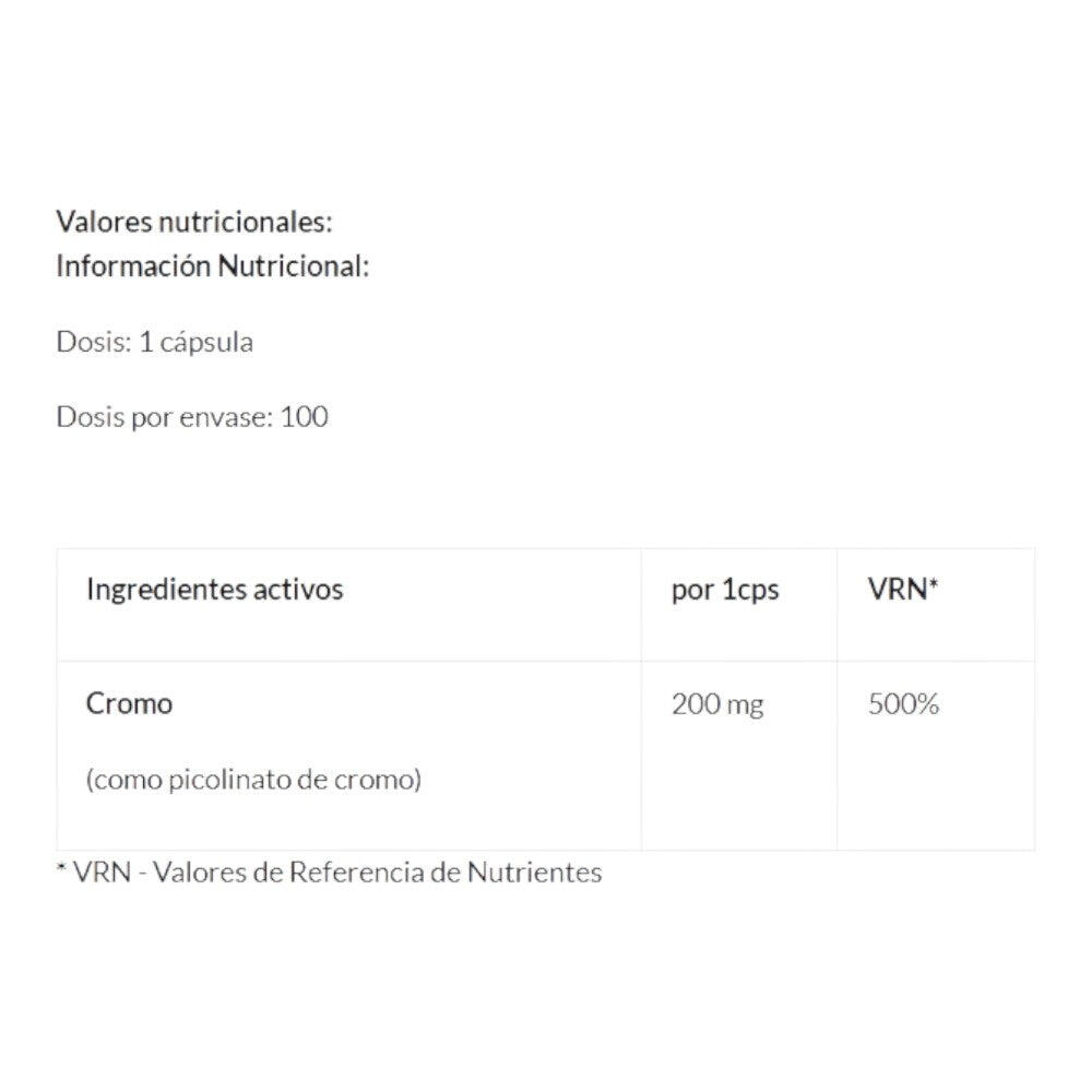 Amix Chromium Picolinate 100 Cápsulas 2/4