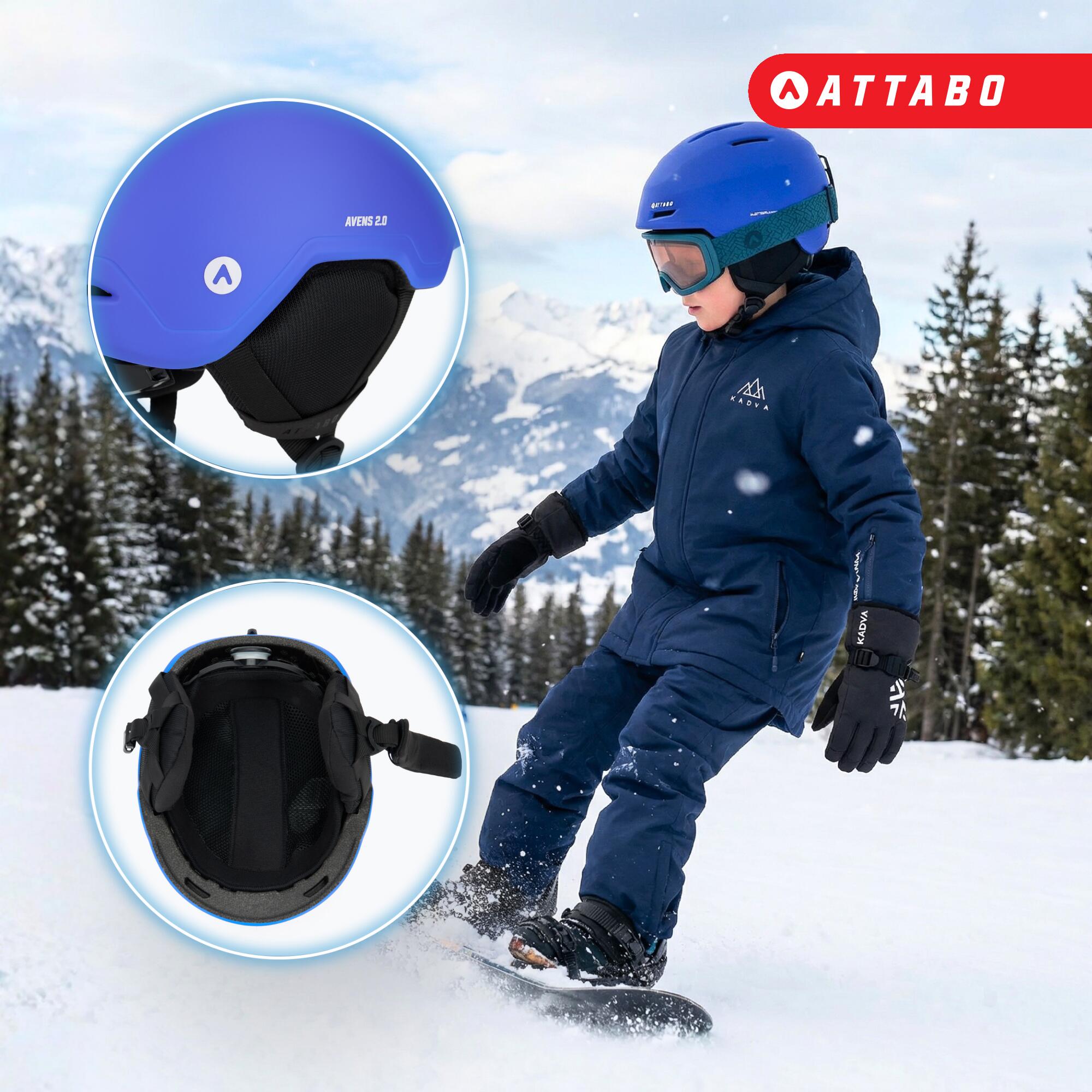 Capacete de esqui infantil ATTABO Avens 2.0 Jr azul 48-54 cm 6/7