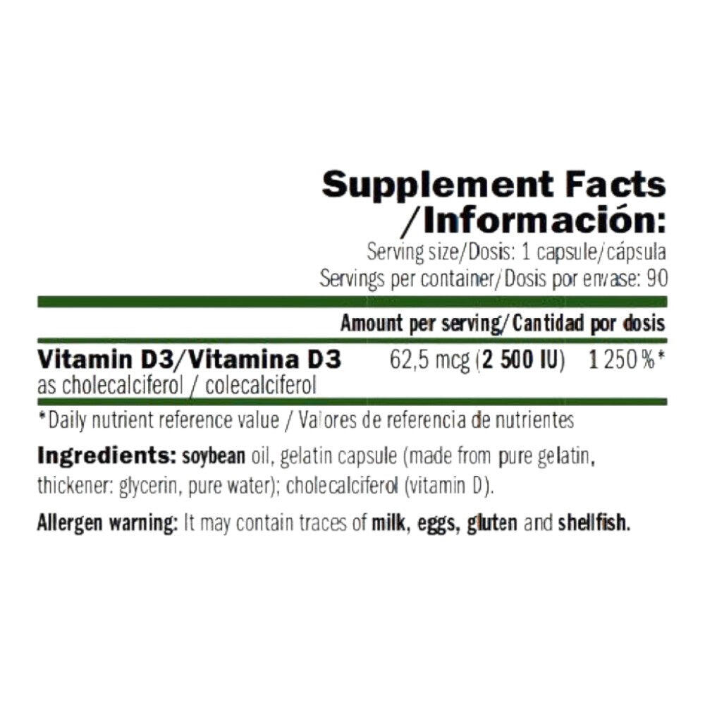 Vitamine d3 2500iu - 90 capsules de Amix Nutrition 2/4