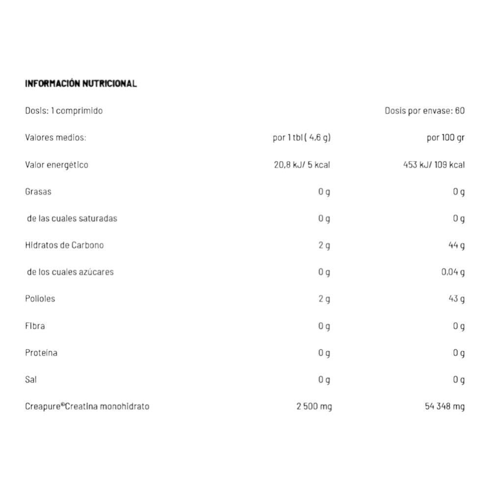 Creatina Creapure Black Line Masticable 60 Tab 2/2