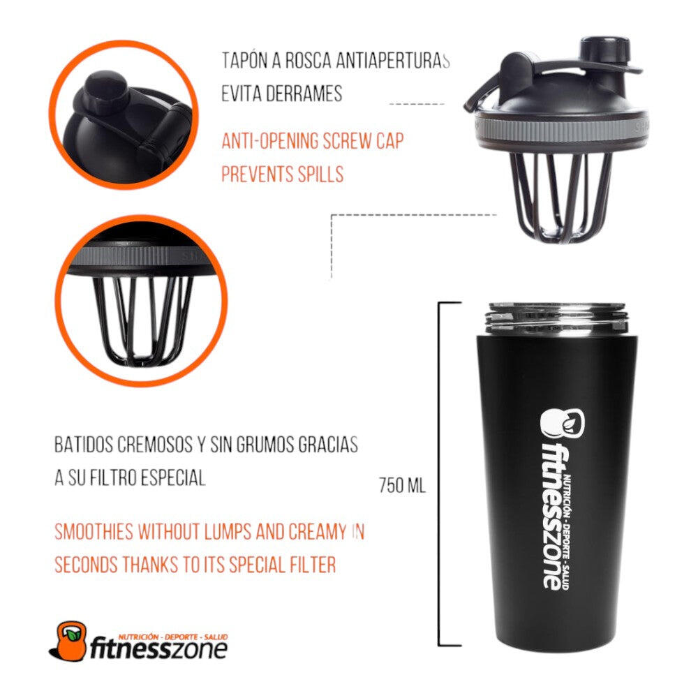Shaker - Fitness - Unisexo - Aço Inoxidável 750 ml - Prateado 2/3