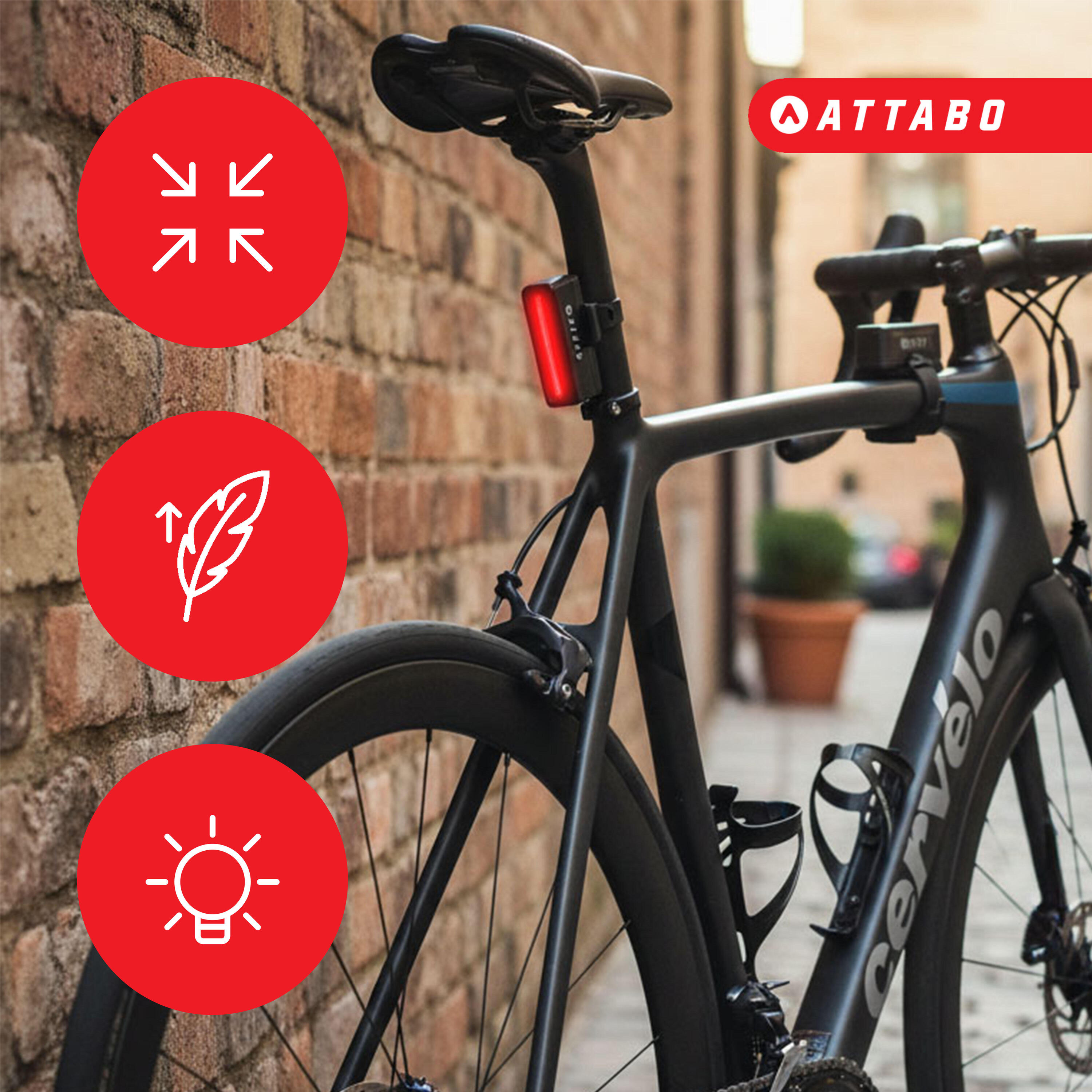 Conjunto de faróis de bicicleta ATTABO LUCID 30 2/7