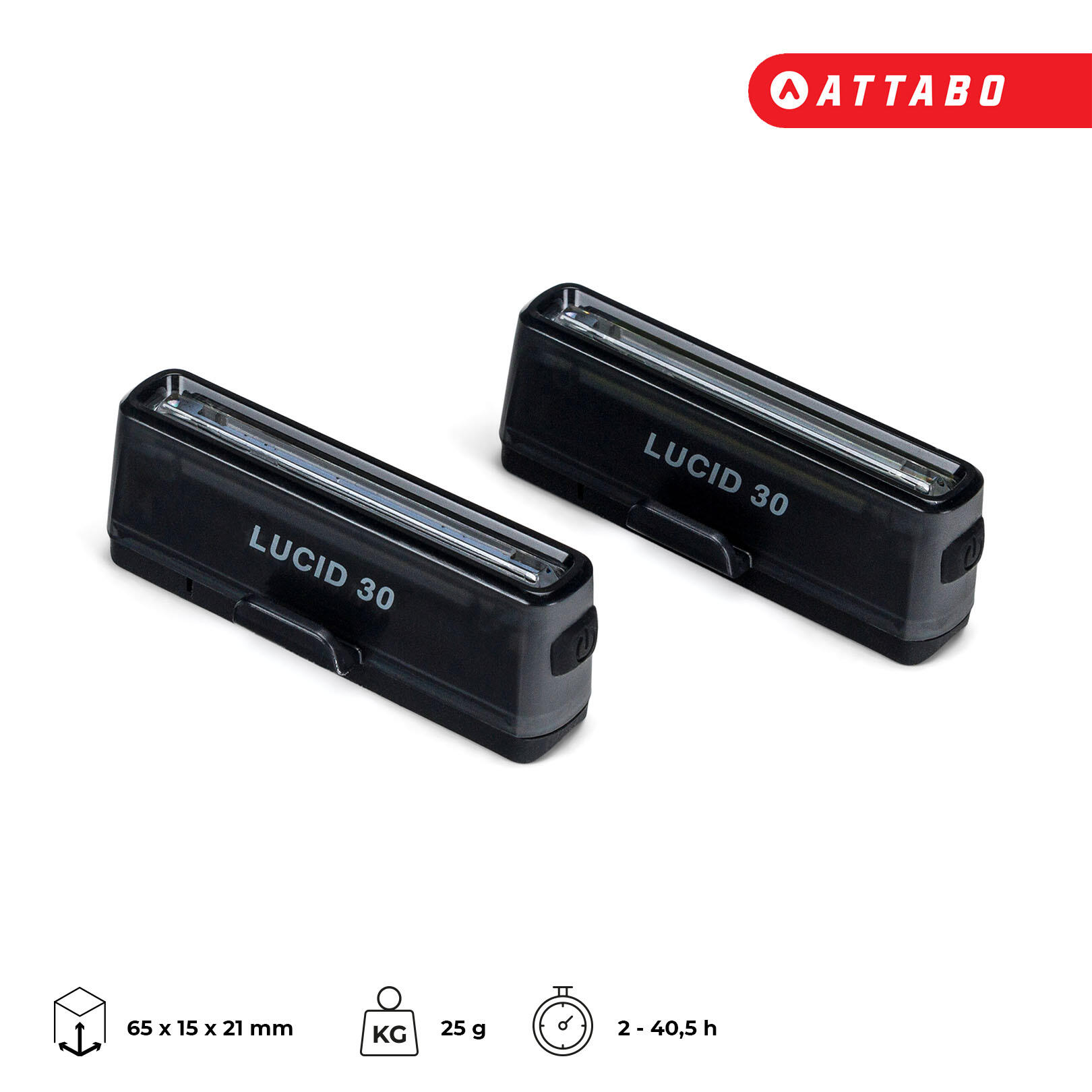 Conjunto de faróis de bicicleta ATTABO LUCID 30 6/7