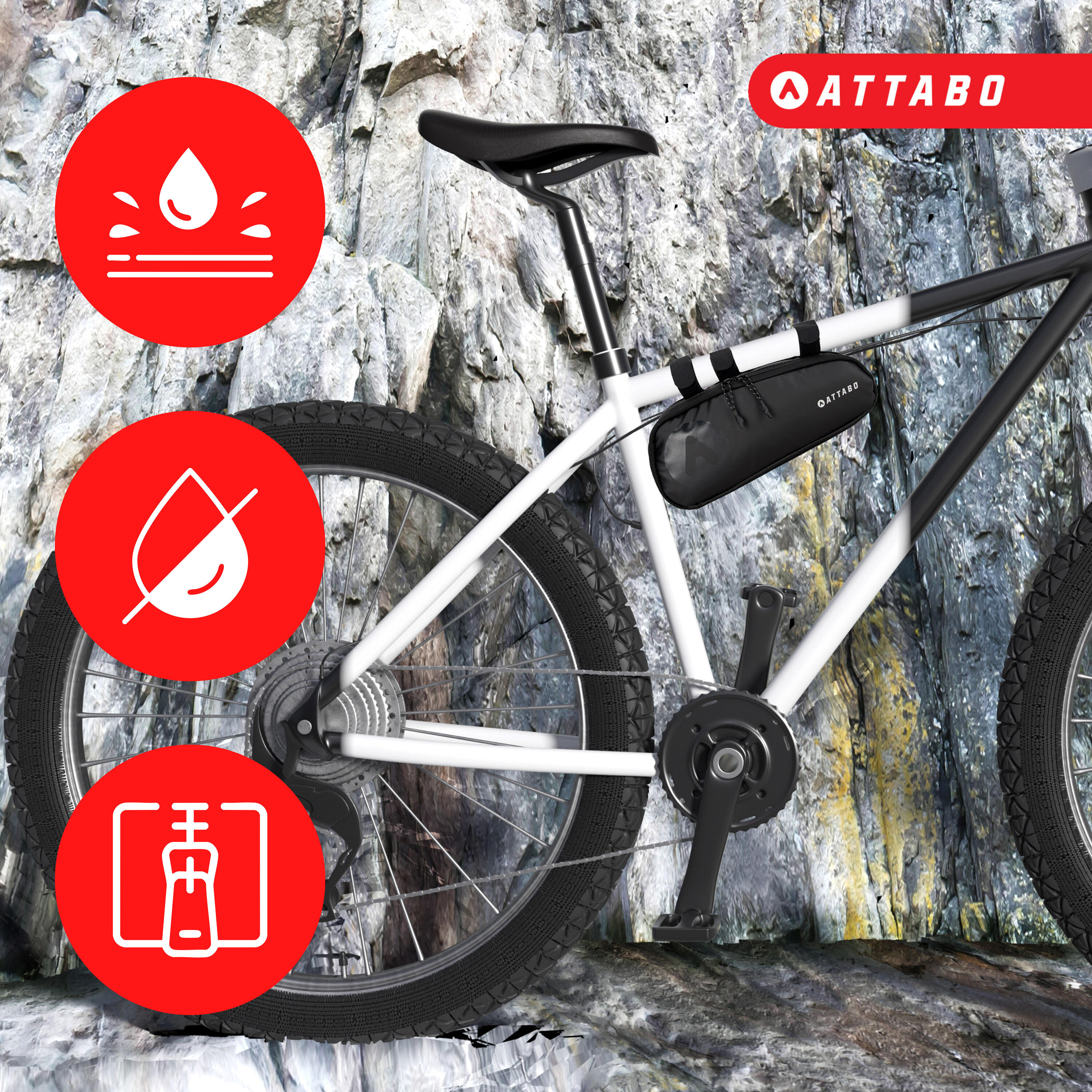 Bolsa de bicicleta para o quadro ATTABO BatBag 2/7