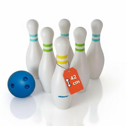 XXL Bowling Set mit 6 Pins (42 cm groß) - riesiges Kegelspiel für Kinder ab 3