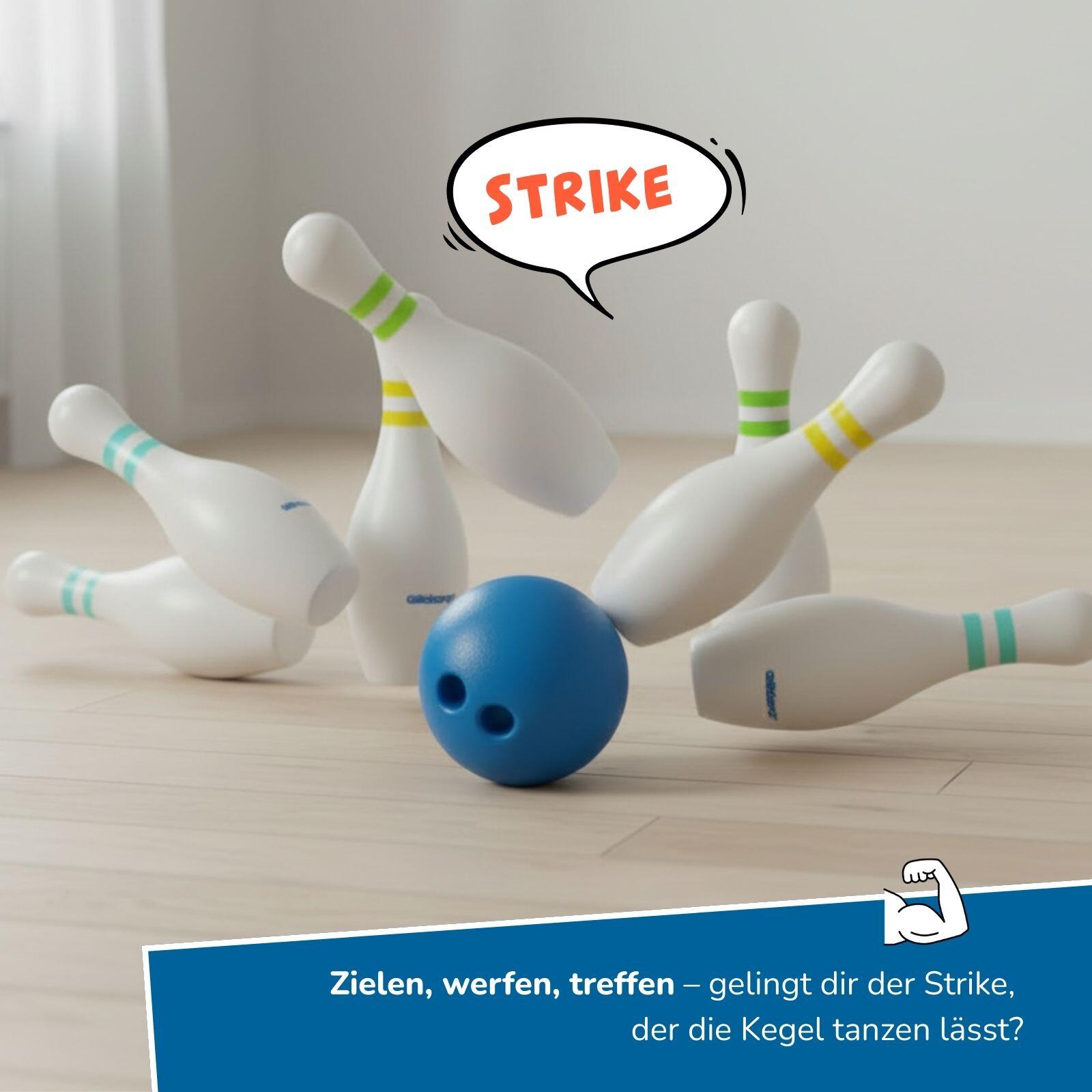 XXL Bowling Set mit 6 Pins (42 cm groß) - riesiges Kegelspiel für Kinder ab 3 5/8