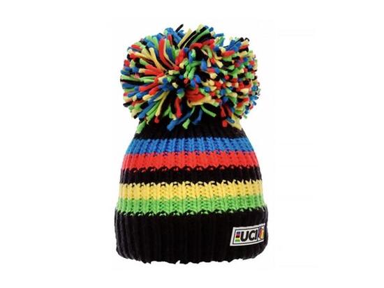Mütze Big Bobble Hats UCI Black Rainbow Stripes