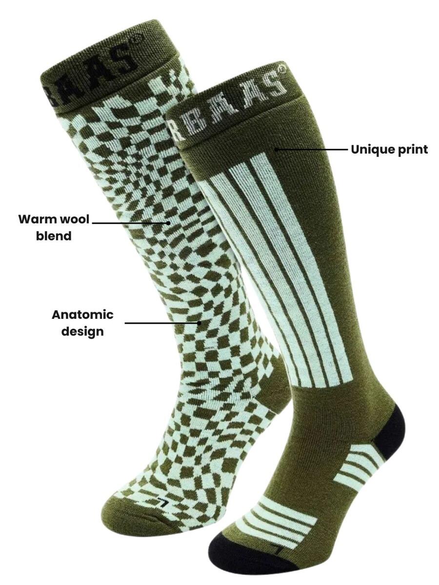 Skisokken - Unisex - 6 paar - Olive Green 3/3