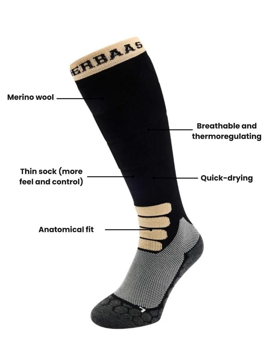 Chaussettes de ski - Laine mérinos - Pro - Noir 3/3