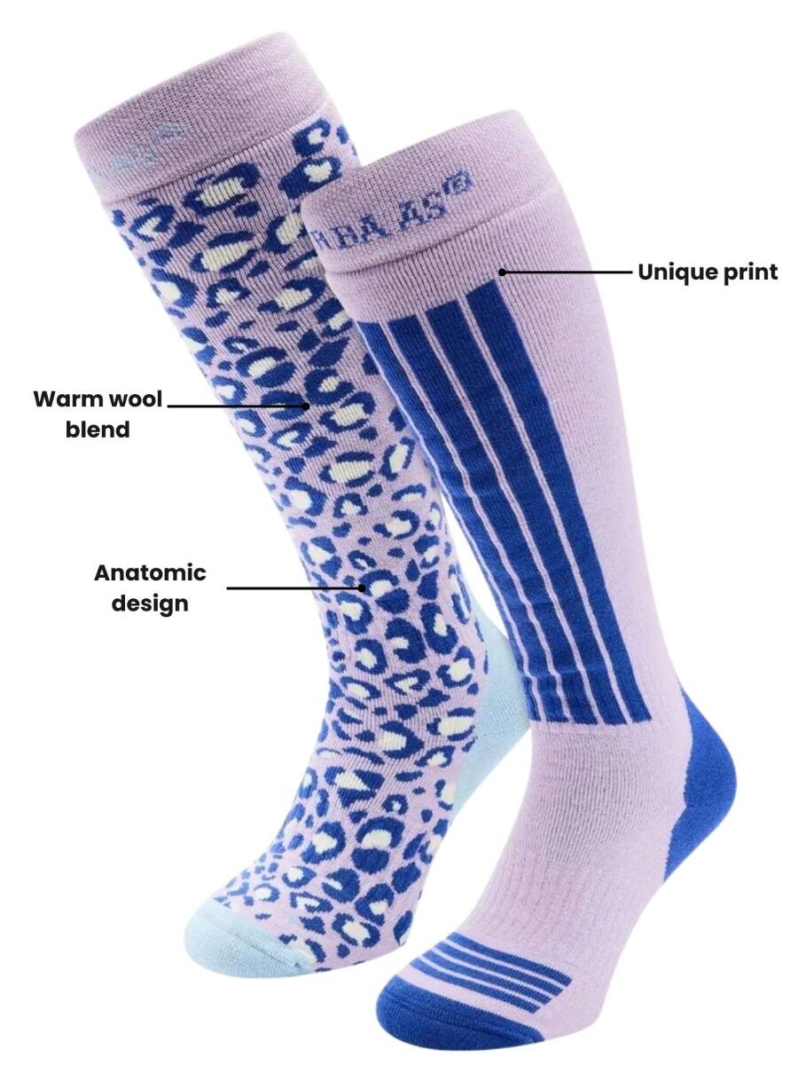 Chaussettes de ski - Femme - 2 paires - Violet 3/3