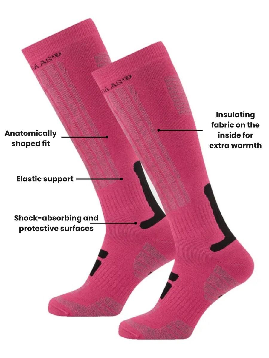 Chaussettes de ski Poederbaas 2-pack Rose 3/3