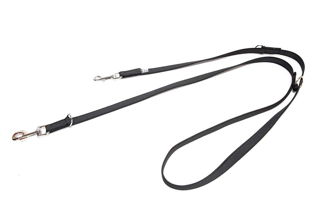Laisse de sport anti-glisse Color & Gray 20mm x 2,2m ajustable à 3 anneaux, noir 3/7