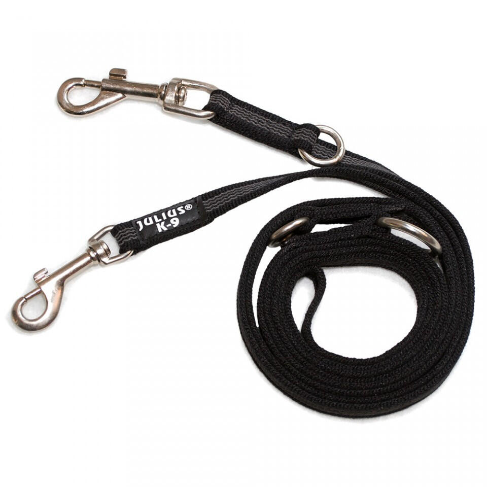 Laisse de sport anti-glisse Color & Gray 20mm x 2,2m ajustable à 3 anneaux, noir 2/7