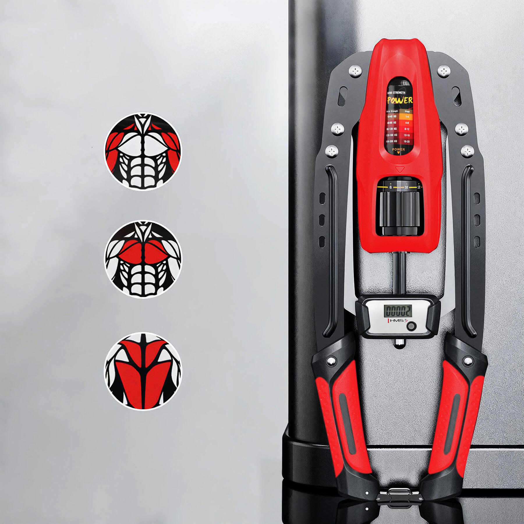 Hydrauliczny ściskacz do ćwiczeń ramion z licznikiem F1020 Pro HMS 3/7