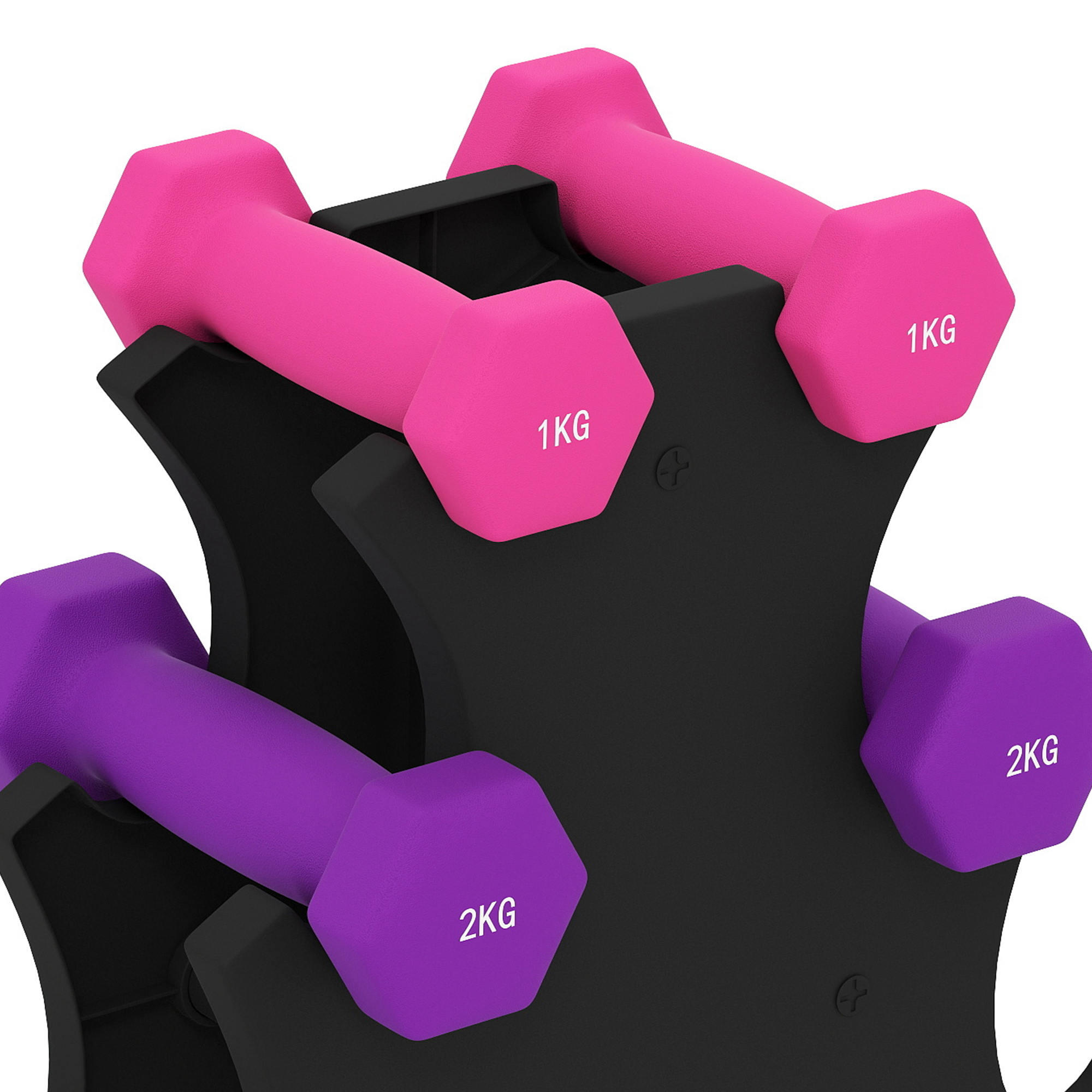 Conjunto de halteres 31x9x28 cm rosa, roxo e verde SPORTNOW 5/7