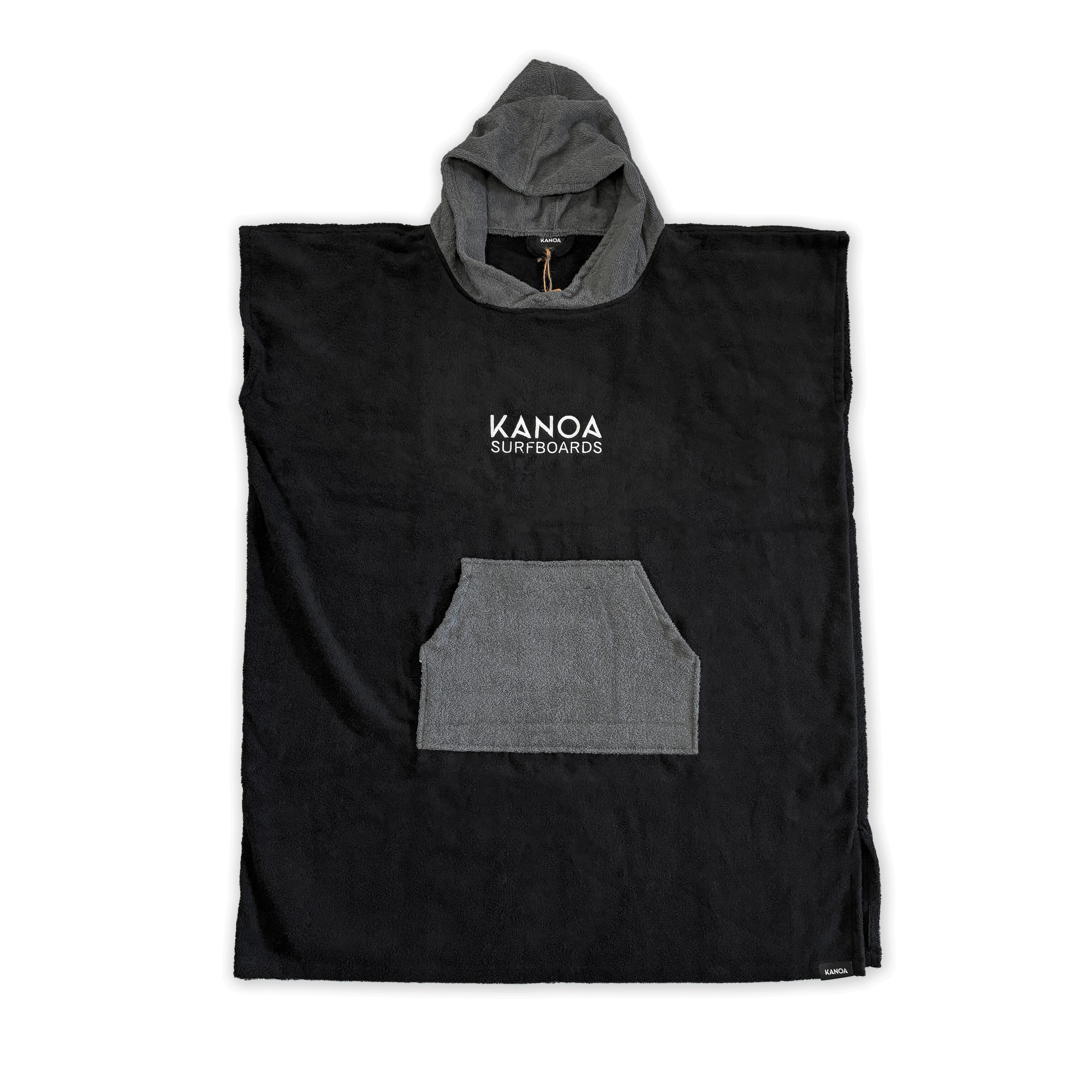 Kanoa Surfboards - Poncho Noir - Serviette Poncho - Gris|noir - Taille Unique - Decathlon