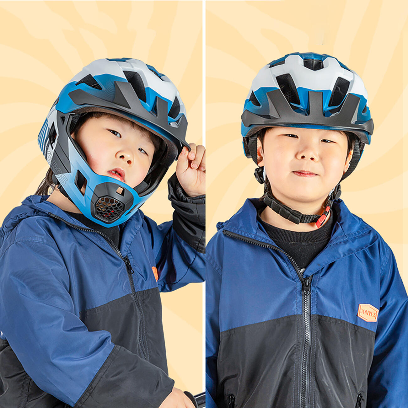 Casco da bici per bambini Rockbros con mentoniera rimovibile 3/7