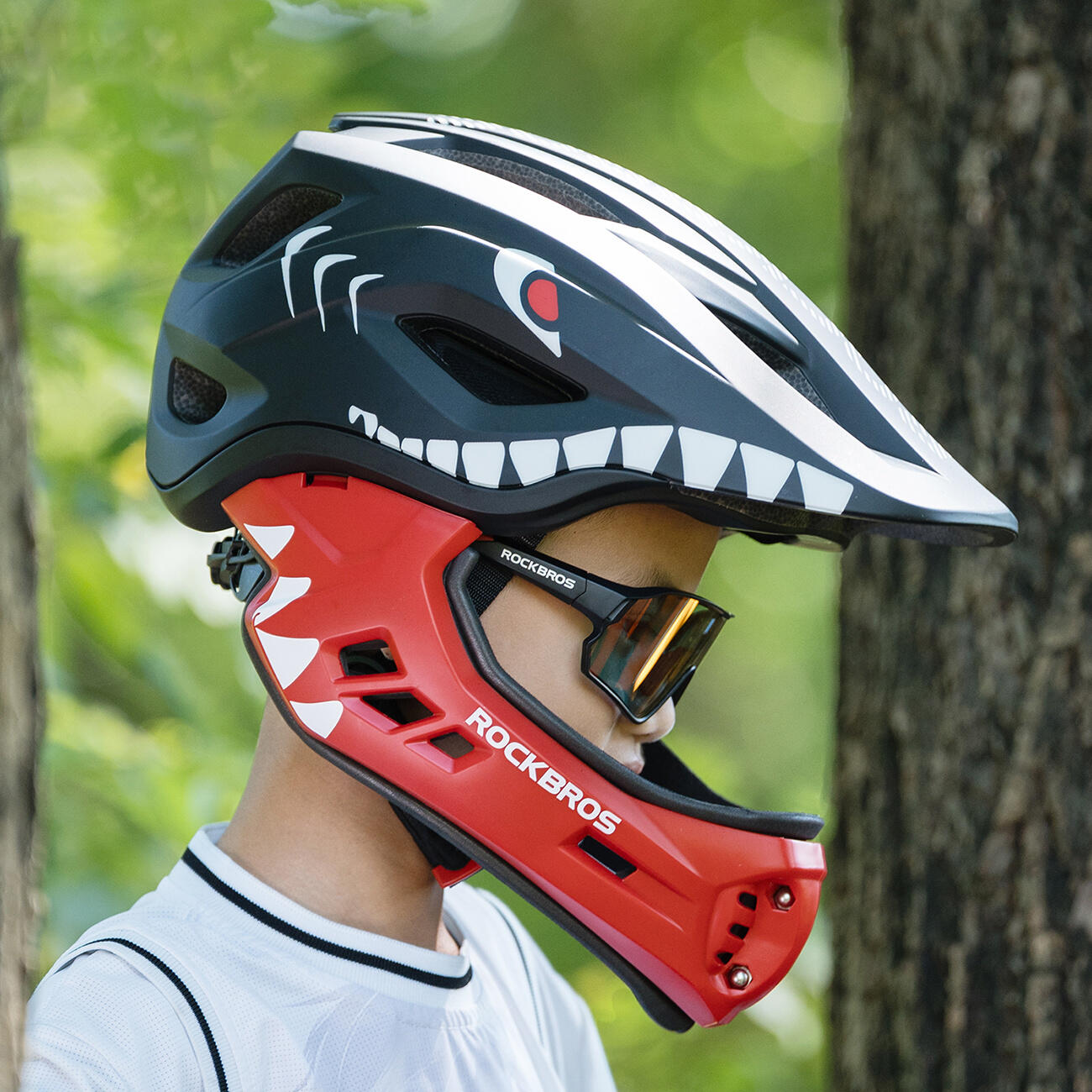 Kask rowerowy Rockbros dziecięcy z odpinana szczęką