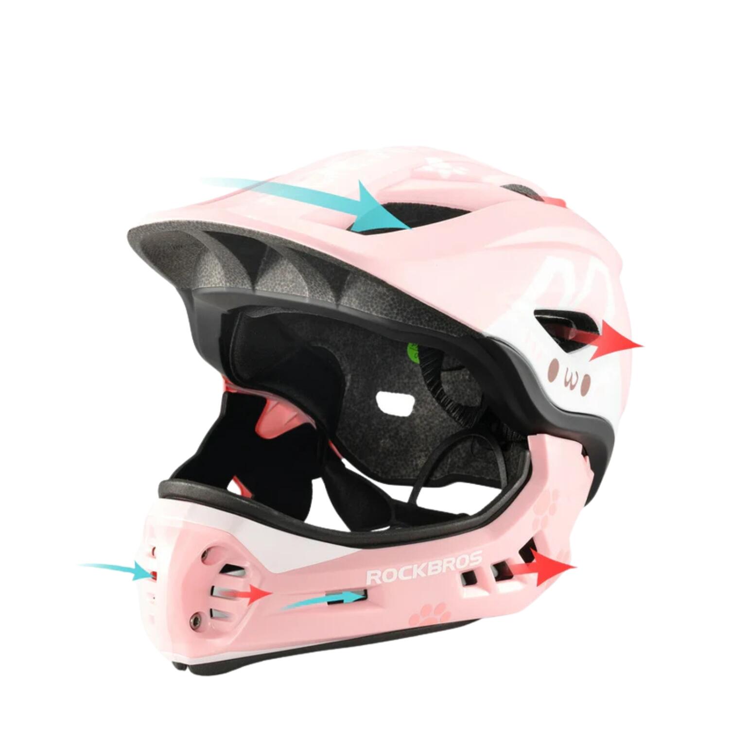 Casco da bici per bambini Rockbros con mentoniera rimovibile 4/7