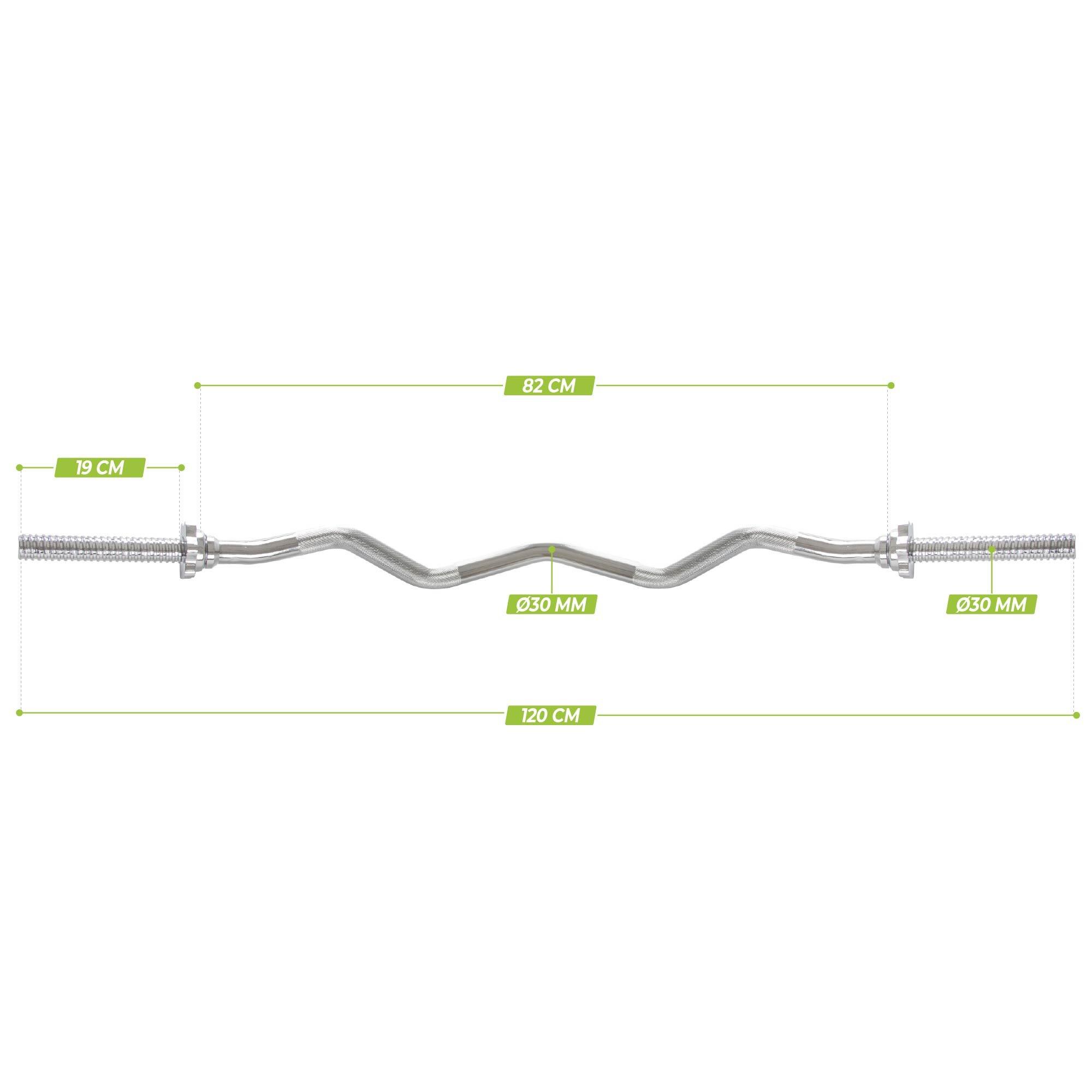 Curlstang - EZ Halterstang - 120 cm schroef - 30 mm 2/3