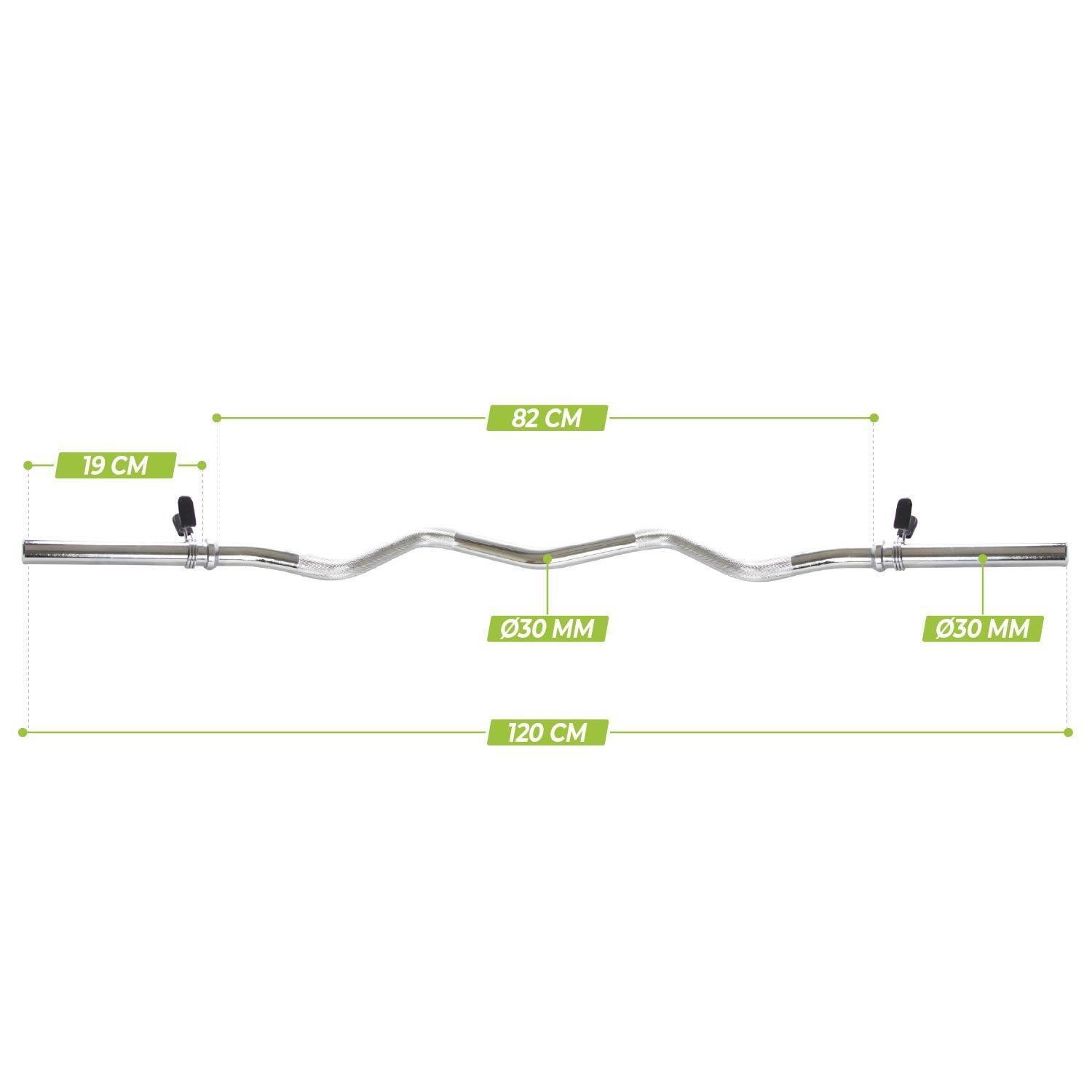 Curlstang - EZ Halterstang - 120 cm - Veerclip - 30 mm 2/3