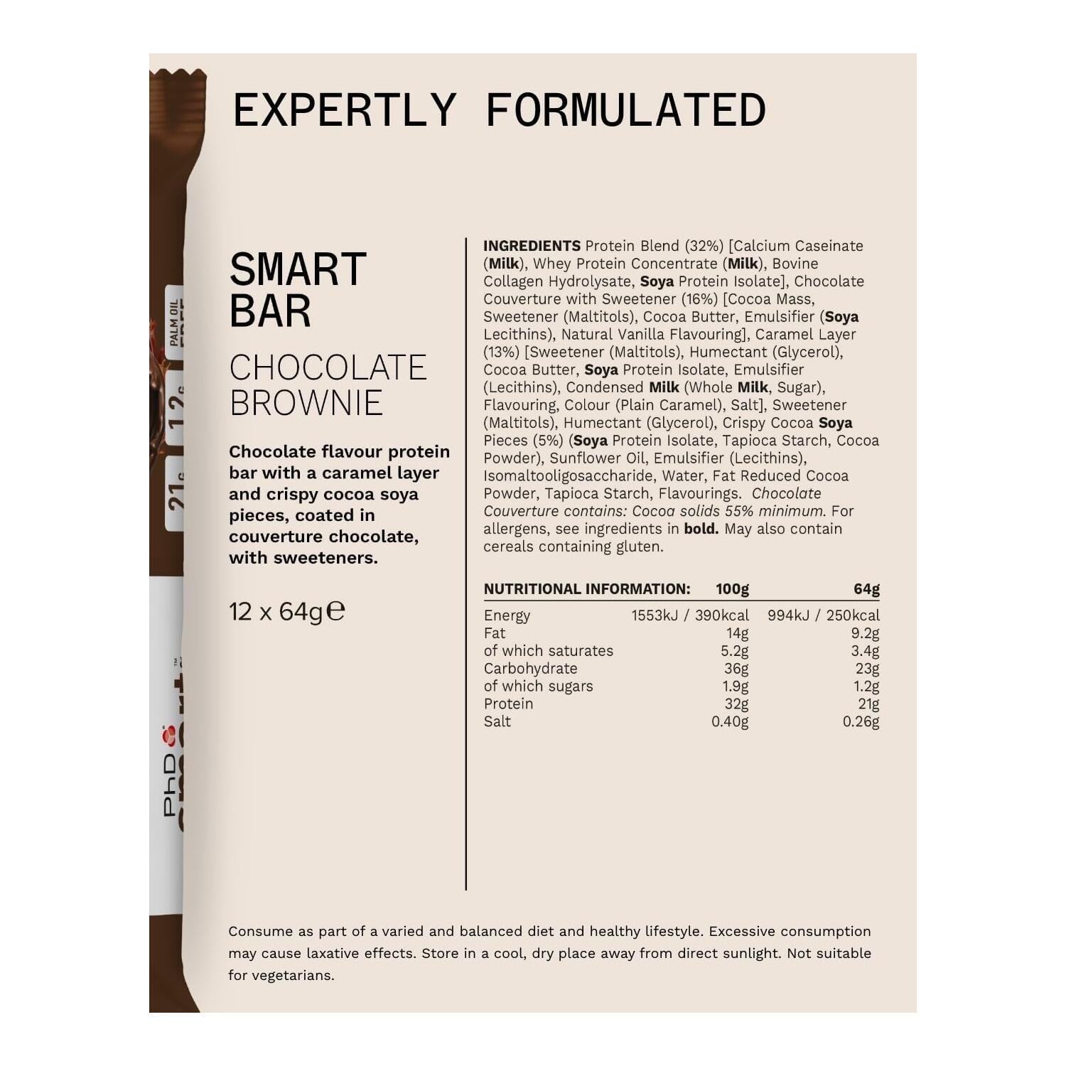 Barres protéinées - Smart Bar - Brownie au Chocolat Boite de 12 3/3