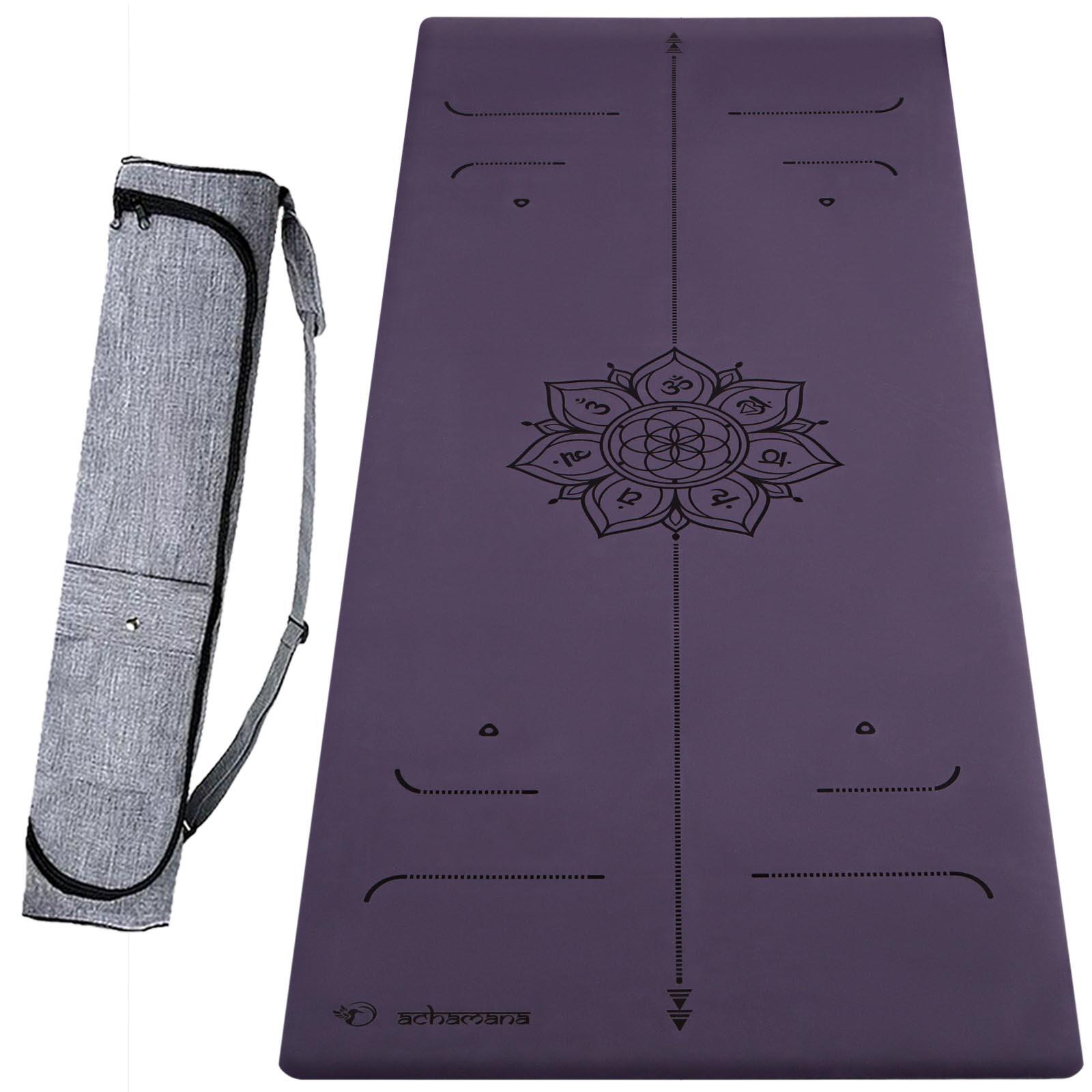 Achamana - Tapis Yoga Hi-tech Ultra Antidérapant Pu, 6mm - 3 Matériaux, Plus De Confort - Tapis De Yoga - Violet - 185 Cm - Decathlon