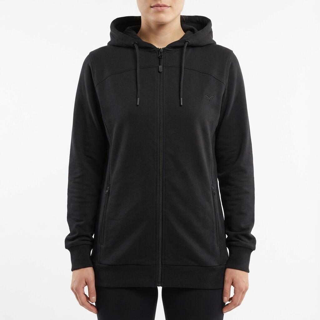 Black Oversize Training Jacket with Hood