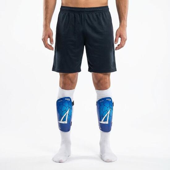 schienbeinschoner fußball azurblau weiß